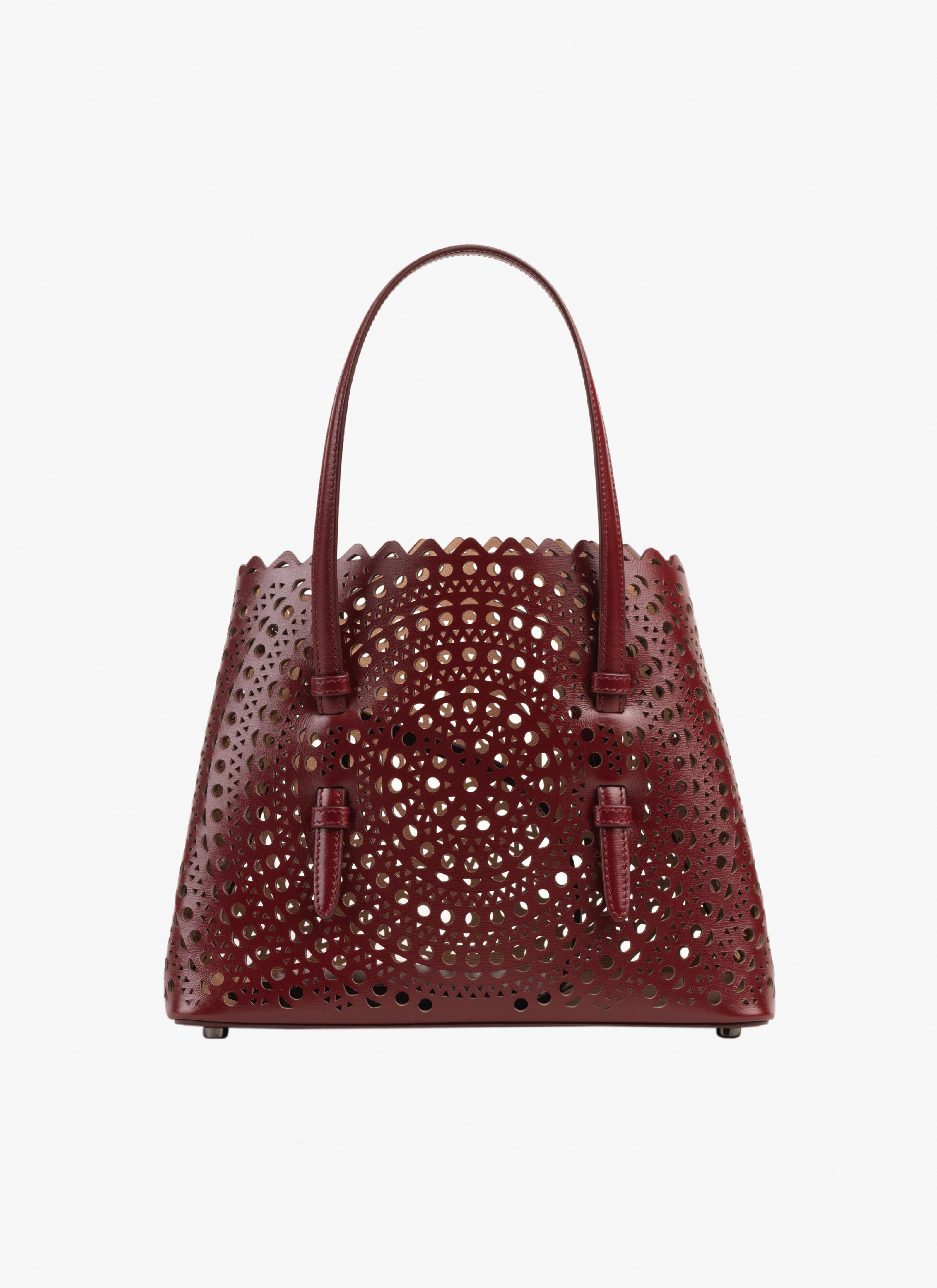 ALAÏA GARNET RED MINA 25 BAG IN VIENNE CALFSKIN