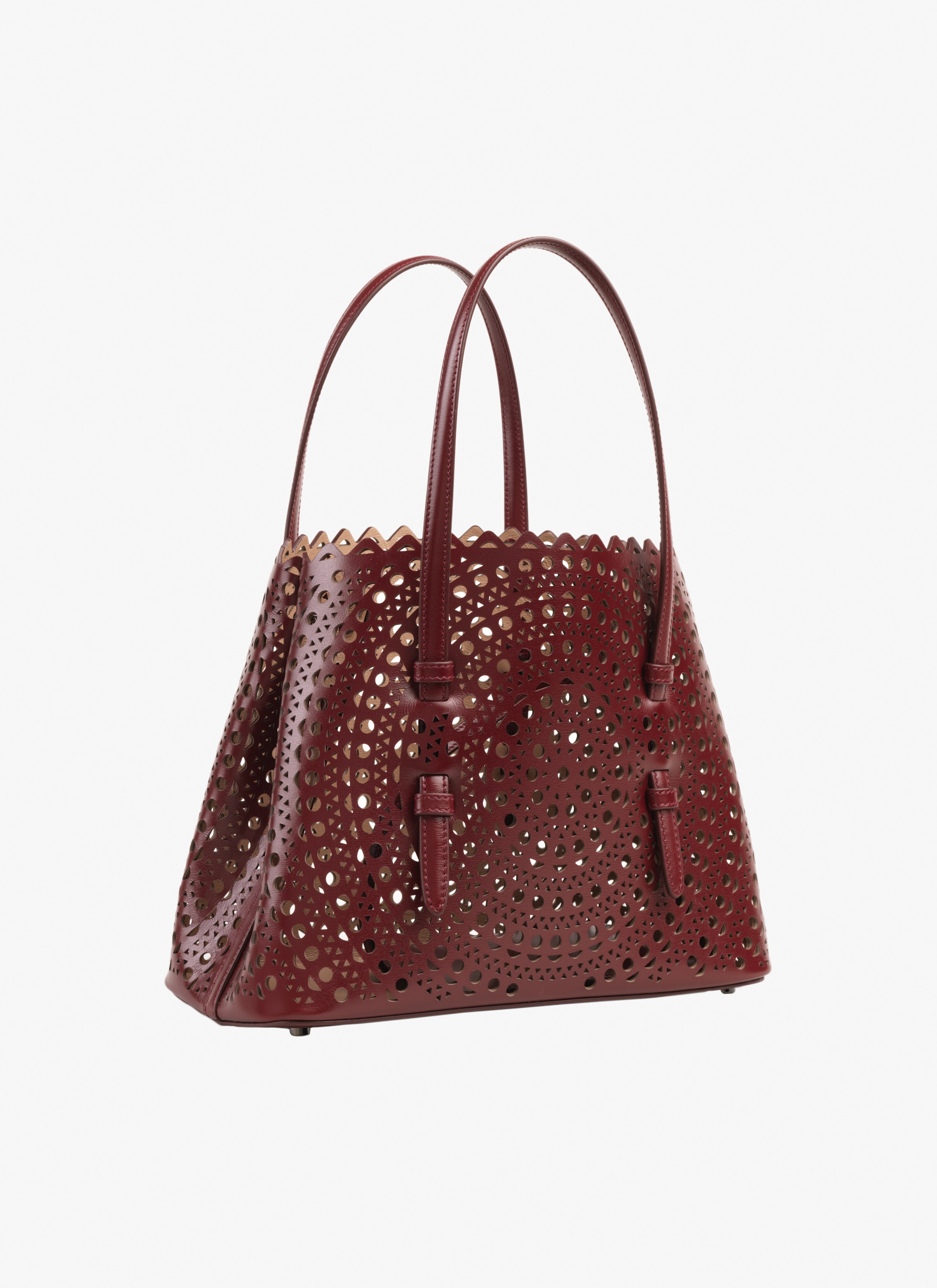 ALAÏA GARNET RED MINA 25 BAG IN VIENNE CALFSKIN