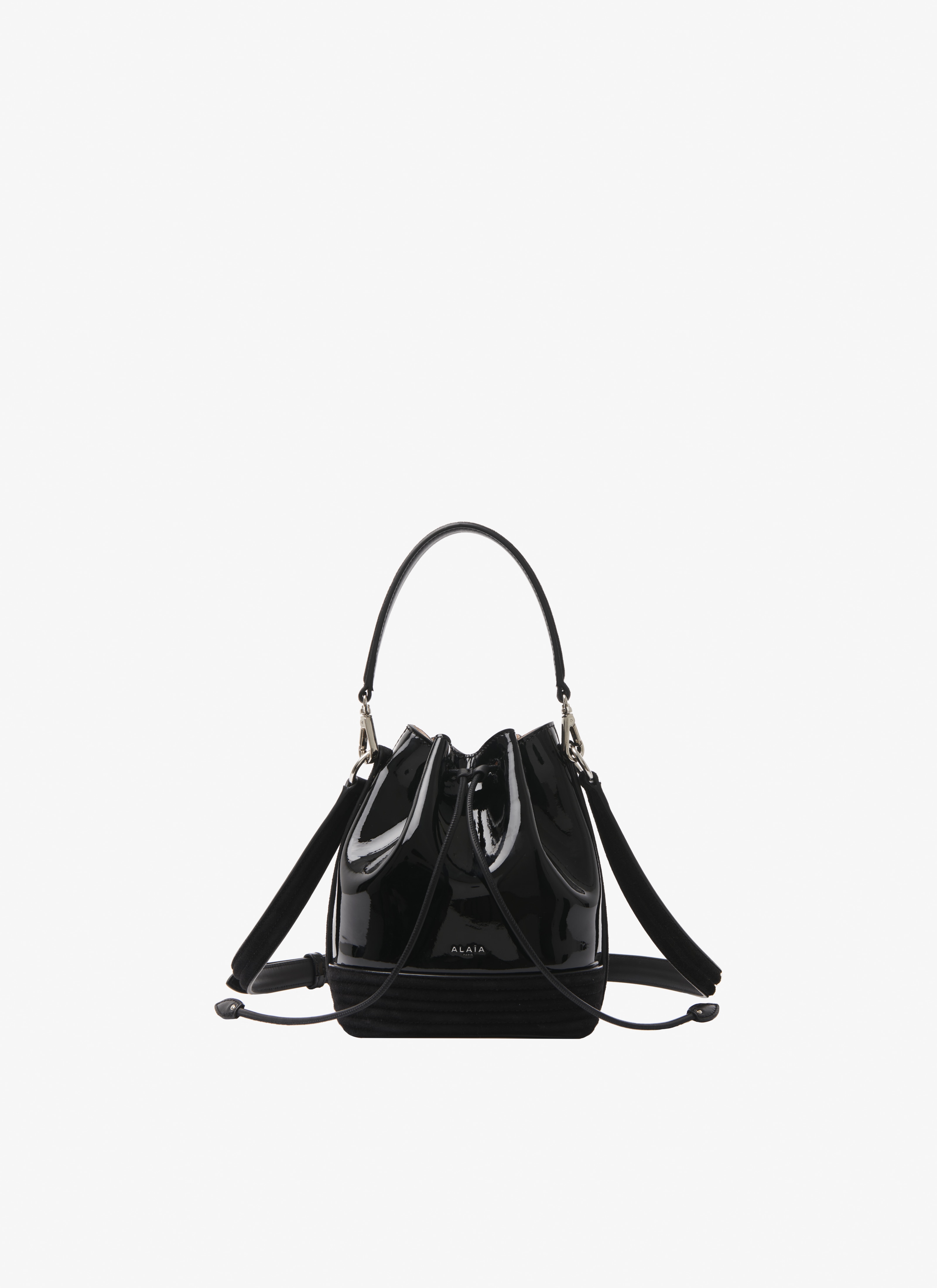 ALAÏA BLACK LE SEAU PATENT LEATHER BAG
