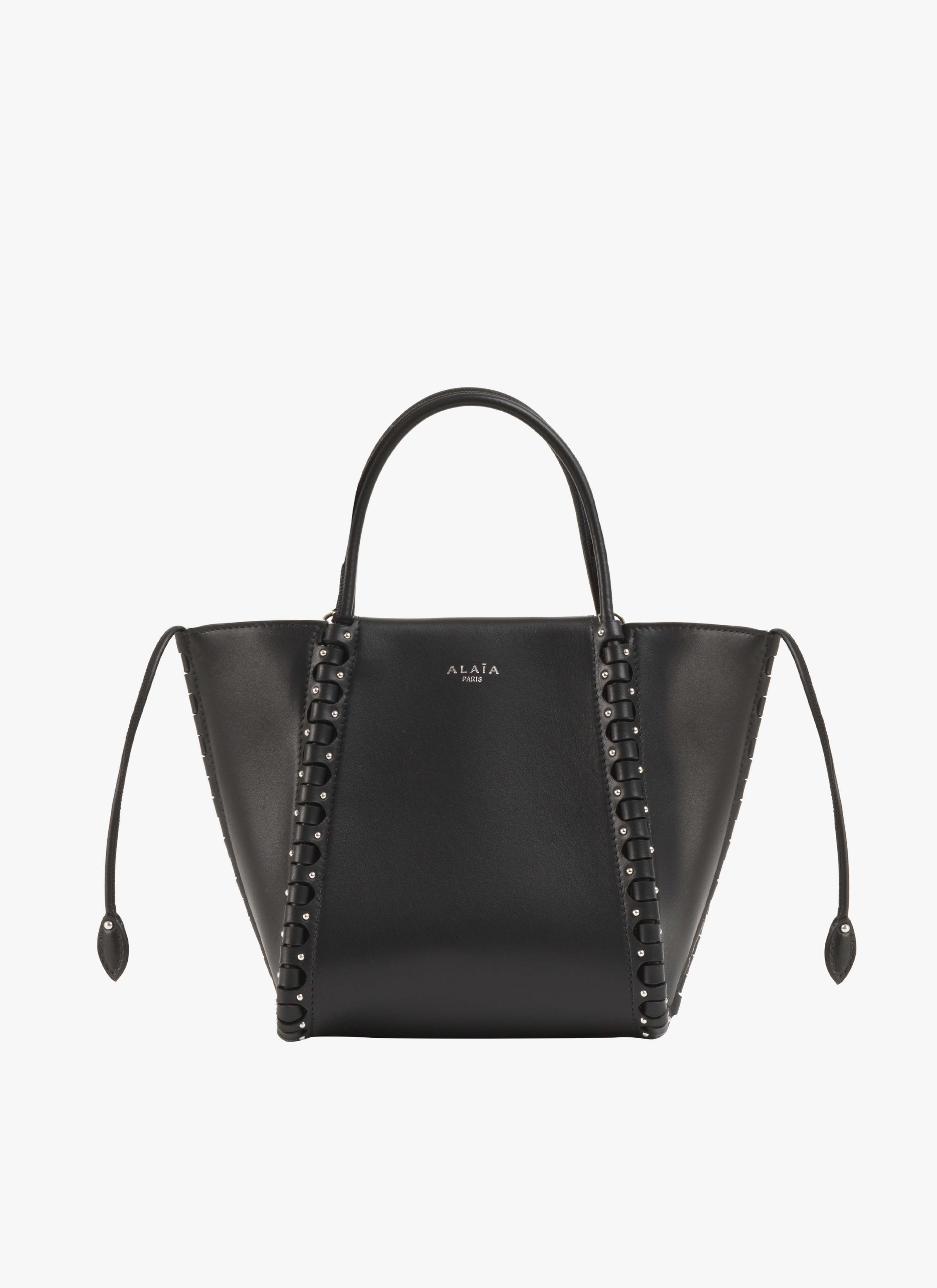 ALAÏA BLACK SMALL HINGE LEATHER BAG
