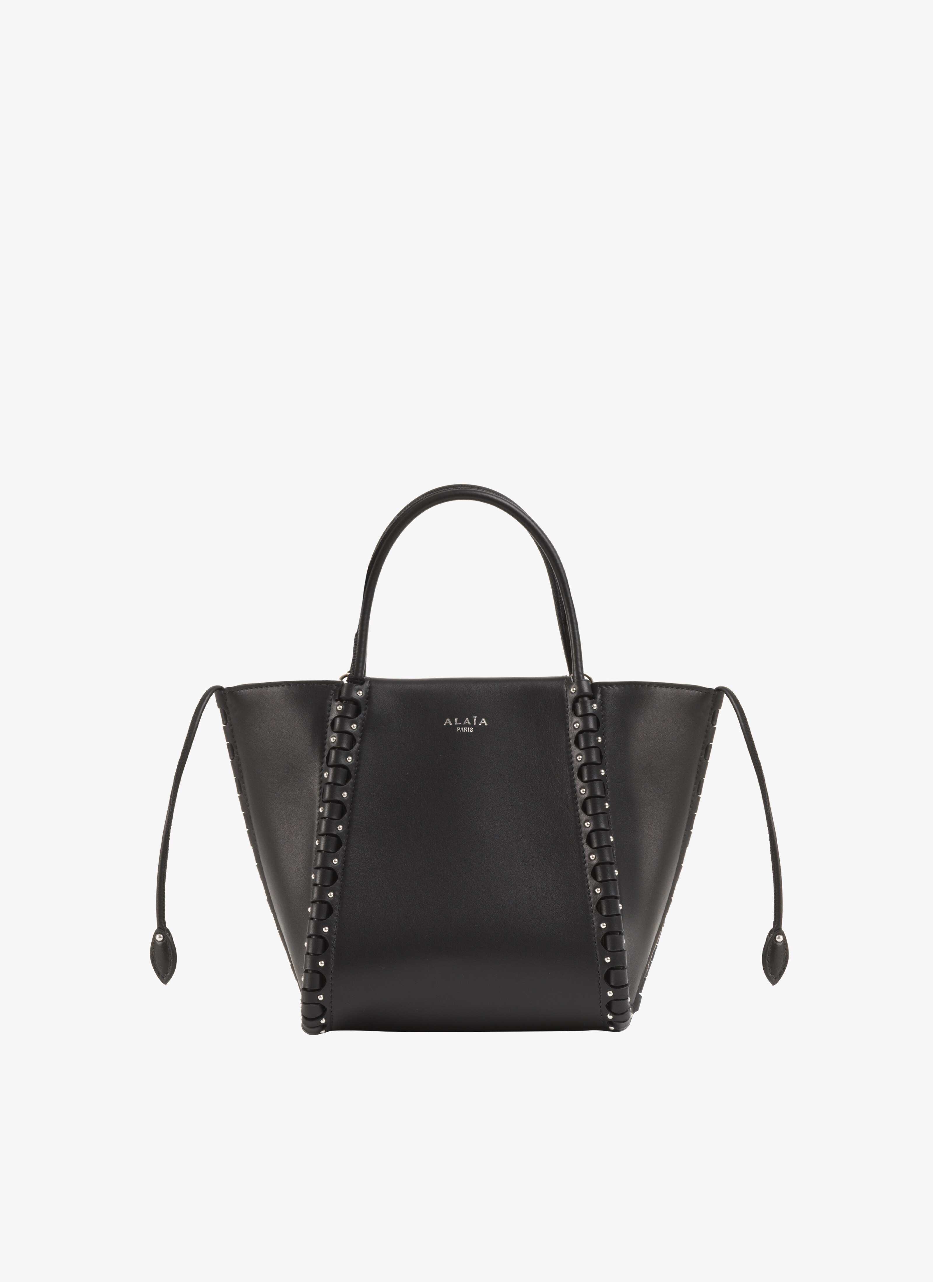 ALAÏA BLACK MINI HINGE LEATHER BAG
