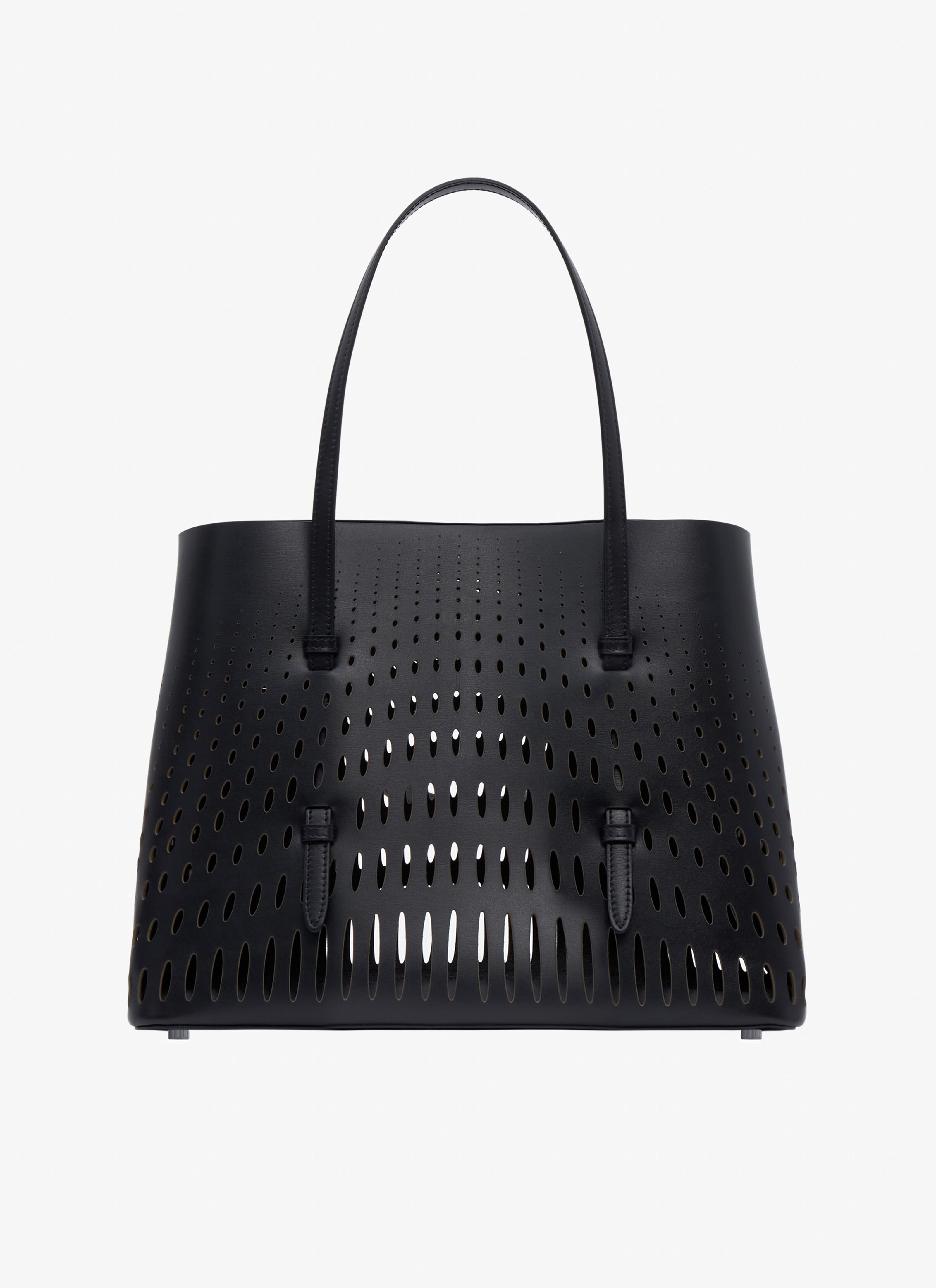 ALAÏA BLACK MINA 32 BAG IN OPTICAL PERFO LUX CALFSKIN