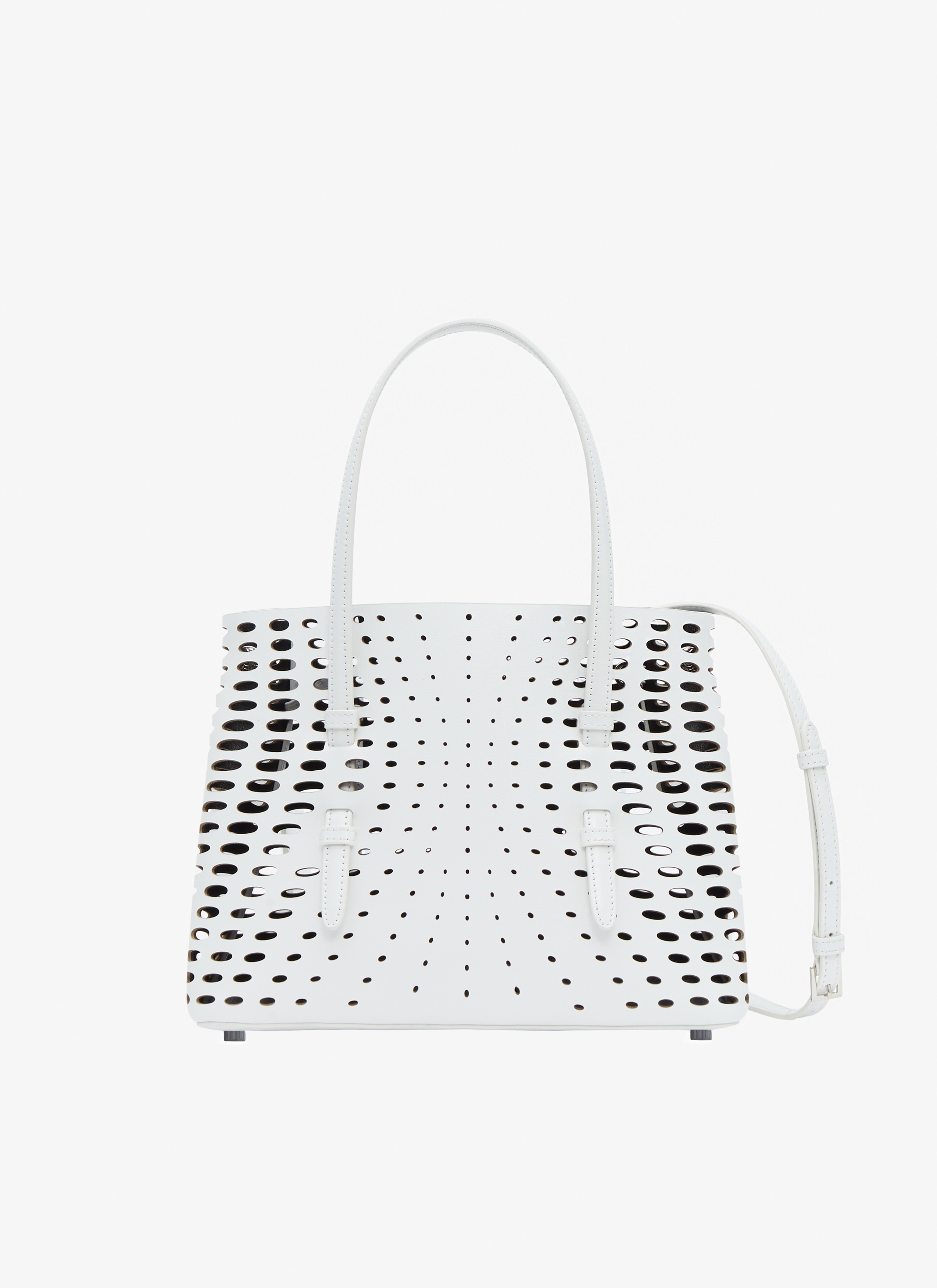 Mina 25 bag in optical perfo lux calfskin maison-alaia.com