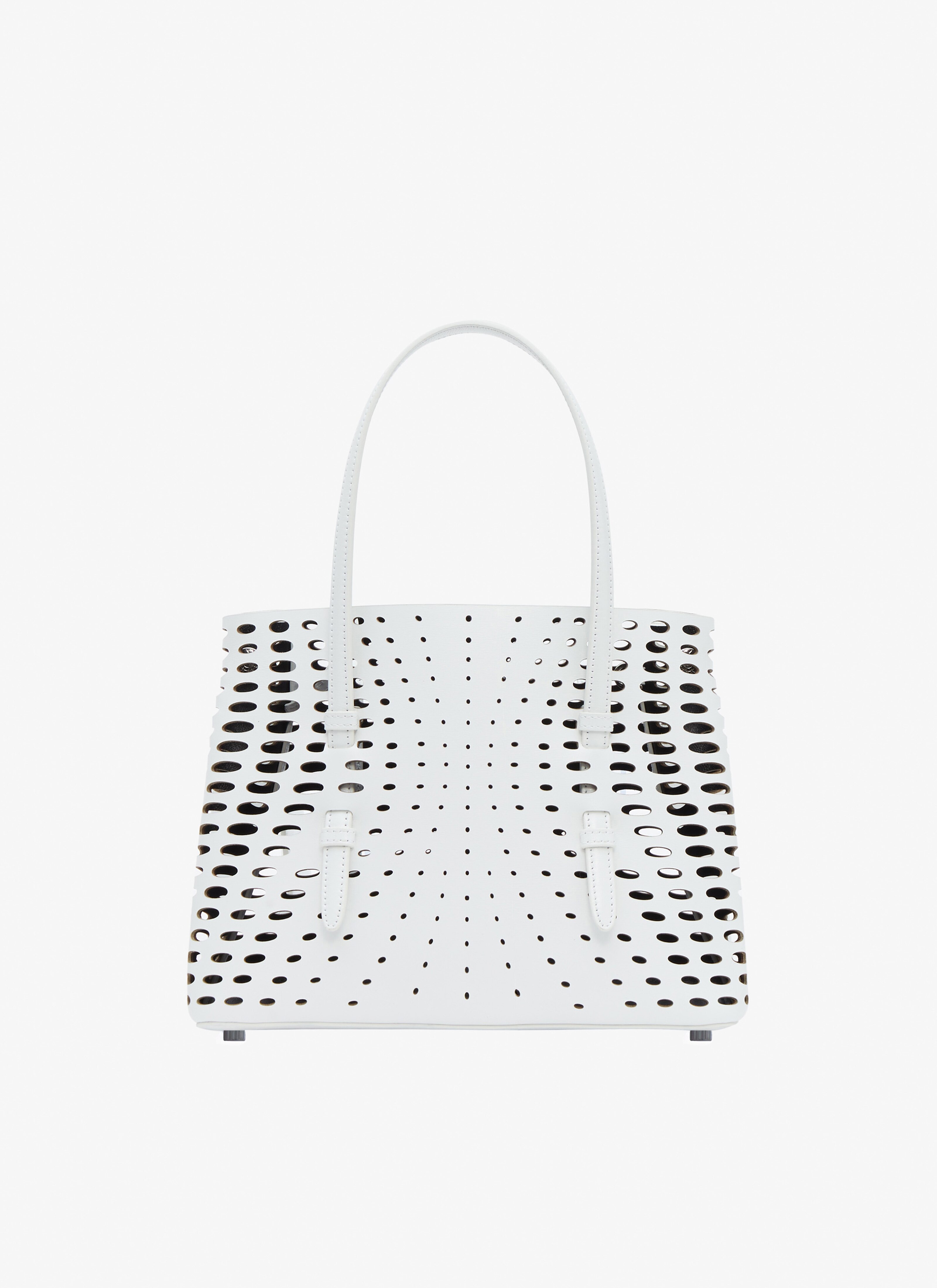 ALAÏA OPTIC WHITE MINA 25 BAG IN OPTICAL PERFO LUX CALFSKIN