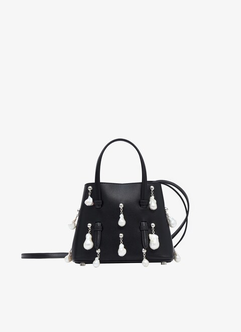 Mina 16 bag in lux calfskin with natural pearls - maison-alaia.com
