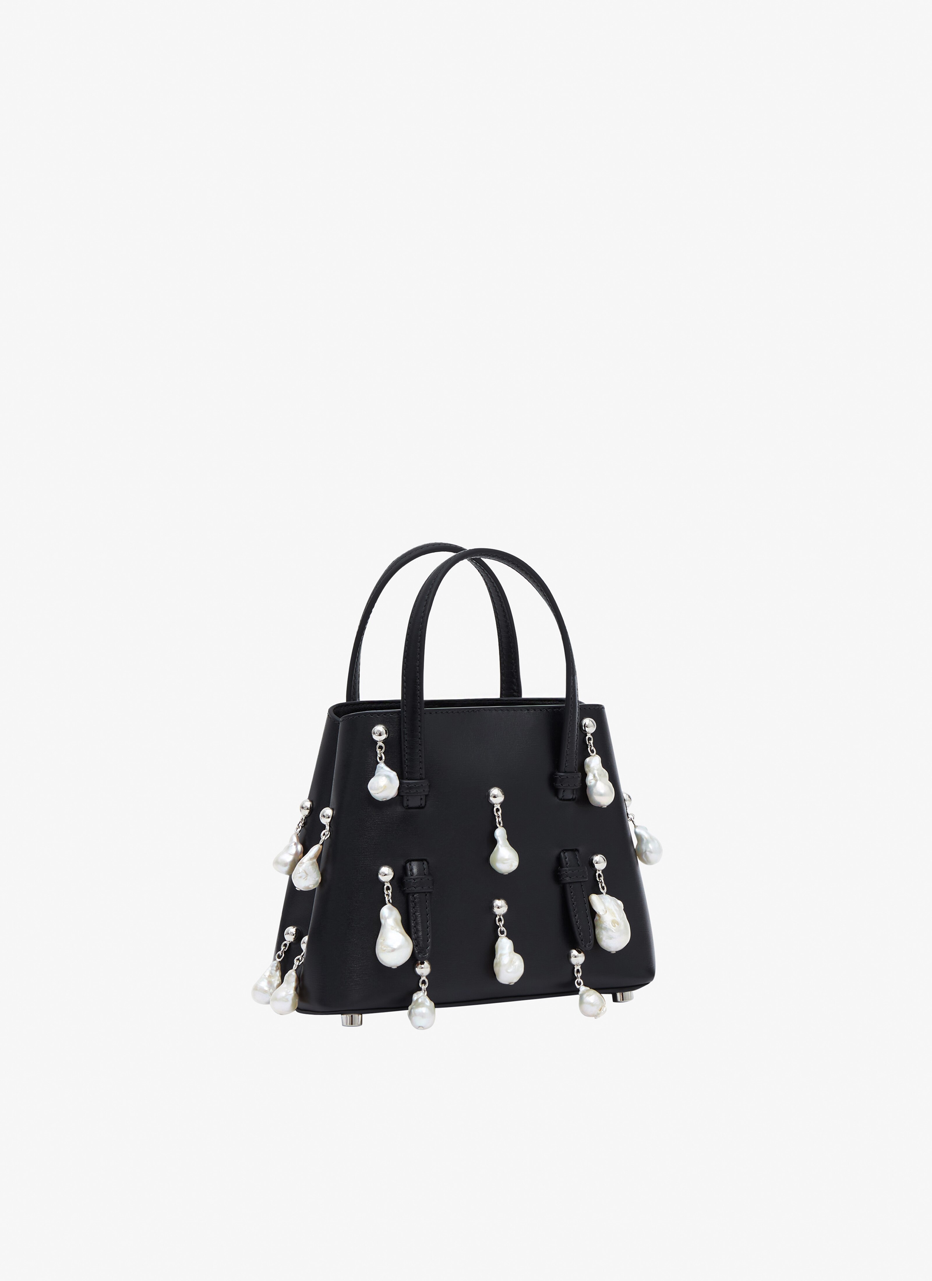 Mina 16 bag in lux calfskin with natural pearls - maison-alaia.com