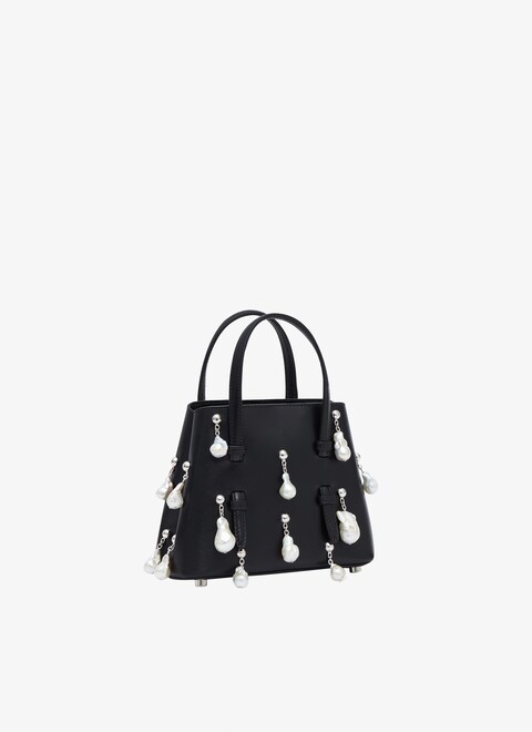 Mina 16 bag in lux calfskin with natural pearls - maison-alaia.com