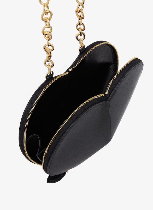 Le Cœur with chain bag in goatskin ALAÏA BLACK LE CŒUR WITH CHAIN BAG IN GOATSKIN