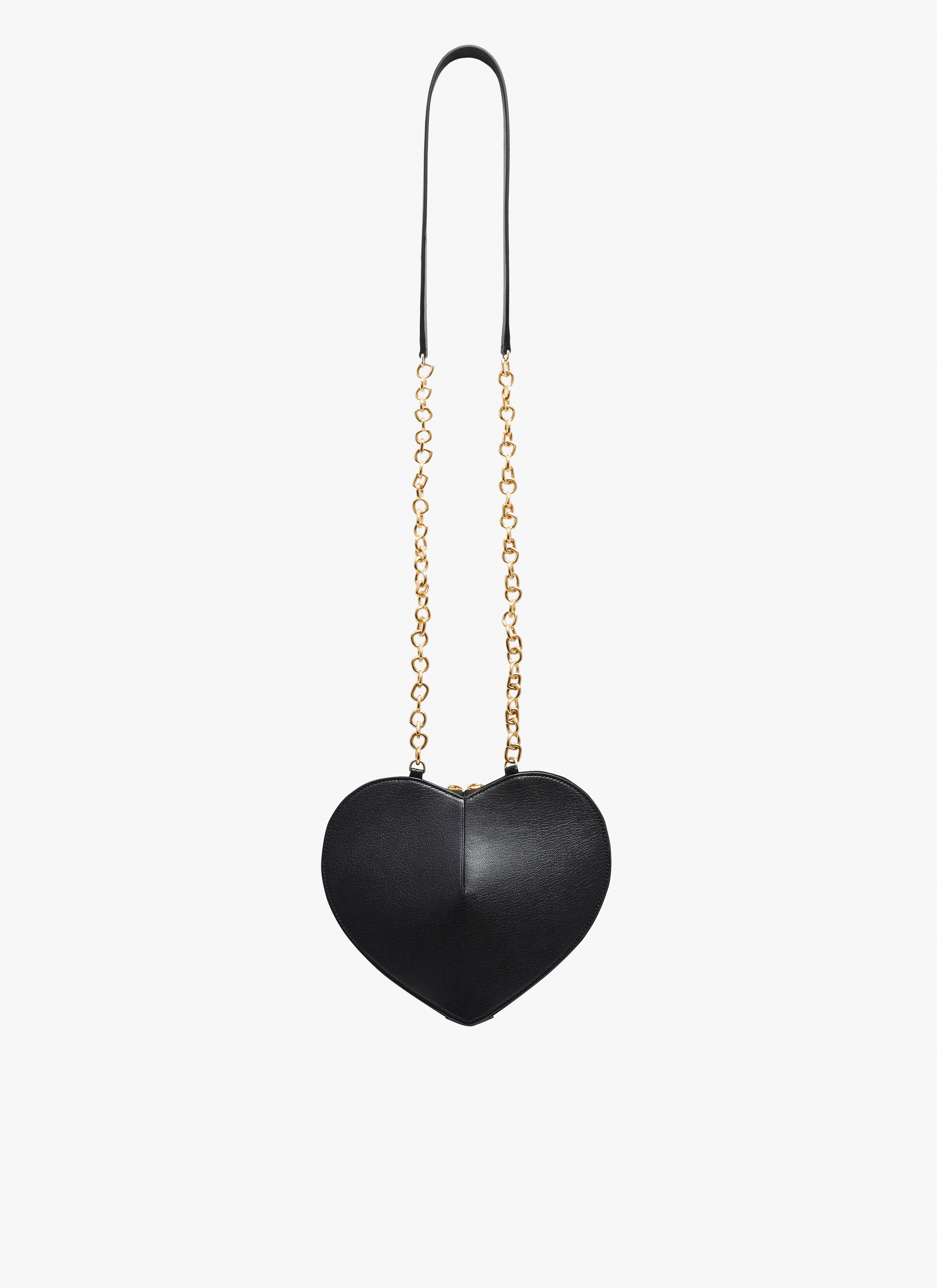ALAÏA BLACK LE CŒUR WITH CHAIN BAG IN GOATSKIN