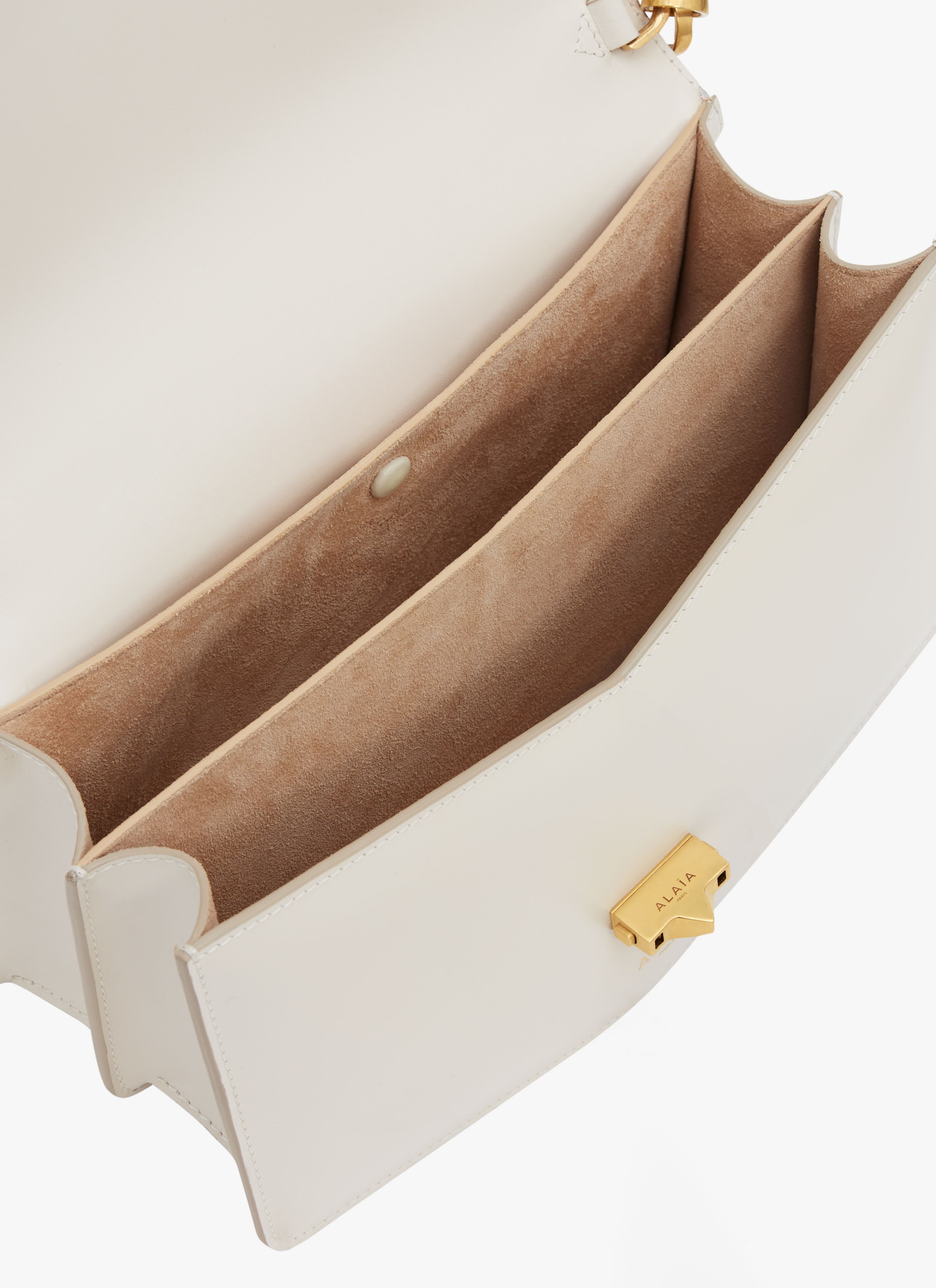 ALAÏA IVORY LE PAPA EAST WEST BAG IN BOX CALFSKIN