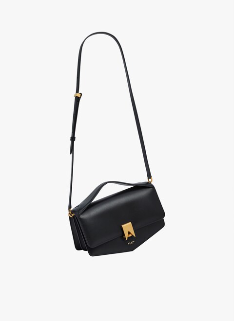 ALAÏA Black Le Papa East West Chain Bag Shiny Goatskin