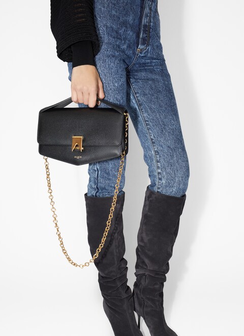 Le Papa east west with chain bag in shiny goatskin - maison-alaia.com
