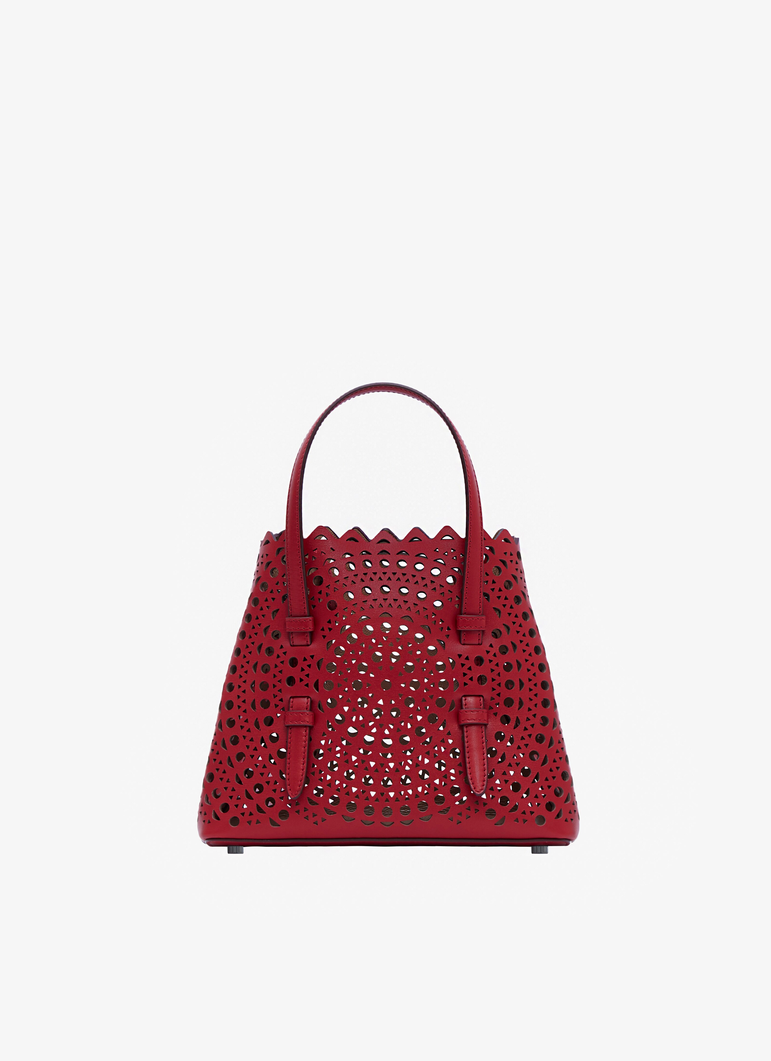 ALAÏA ROT TASCHE MINA 20 AUS LUXUS-KALBSLEDER MIT NEUEM VIENNE-MUSTER