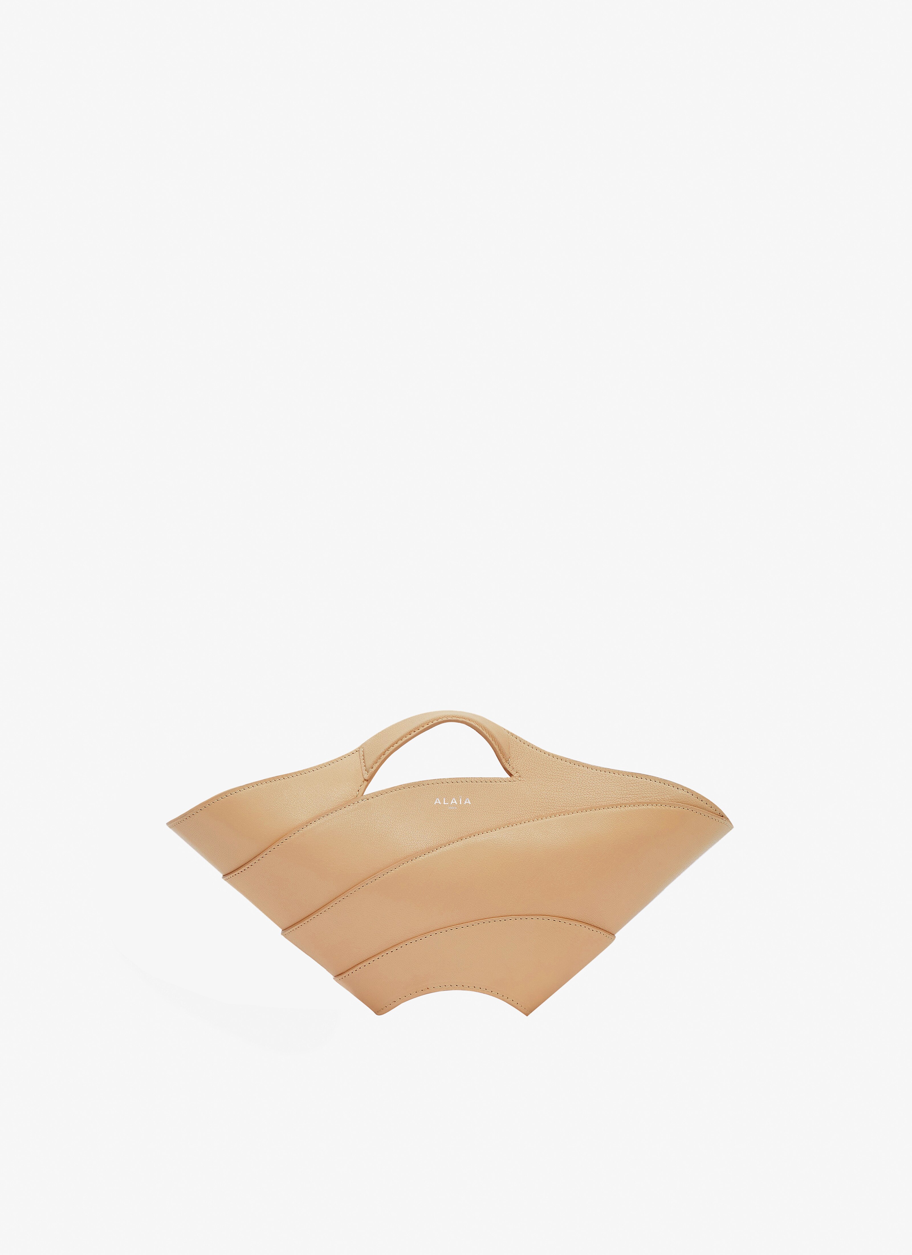 ALAÏA BEIGE KHAIMA SMALL BAG IN SHINY GOATSKIN