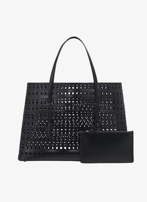Tasche Mina 50 aus Luxus-Kalbsleder mit Vienne-Muster - maison-alaia.com