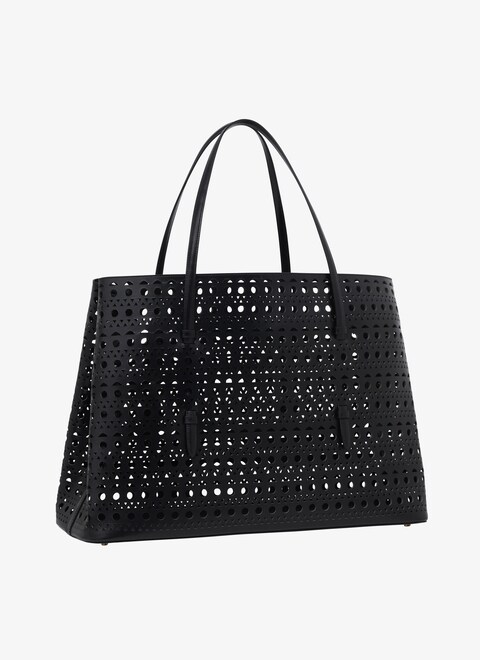 Tasche Mina 50 aus Luxus-Kalbsleder mit Vienne-Muster - maison-alaia.com