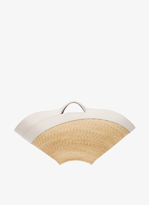 KHAIMA LARGE BAG IN CALFSKIN AND STRAW - maison-alaia.com