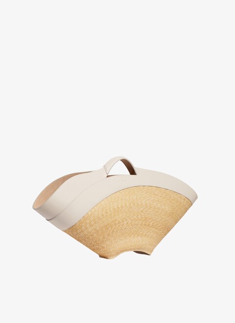 KHAIMA LARGE BAG IN CALFSKIN AND STRAW - maison-alaia.com