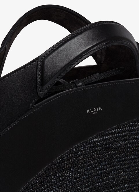 KHAIMA LARGE BAG IN CALFSKIN AND STRAW - maison-alaia.com