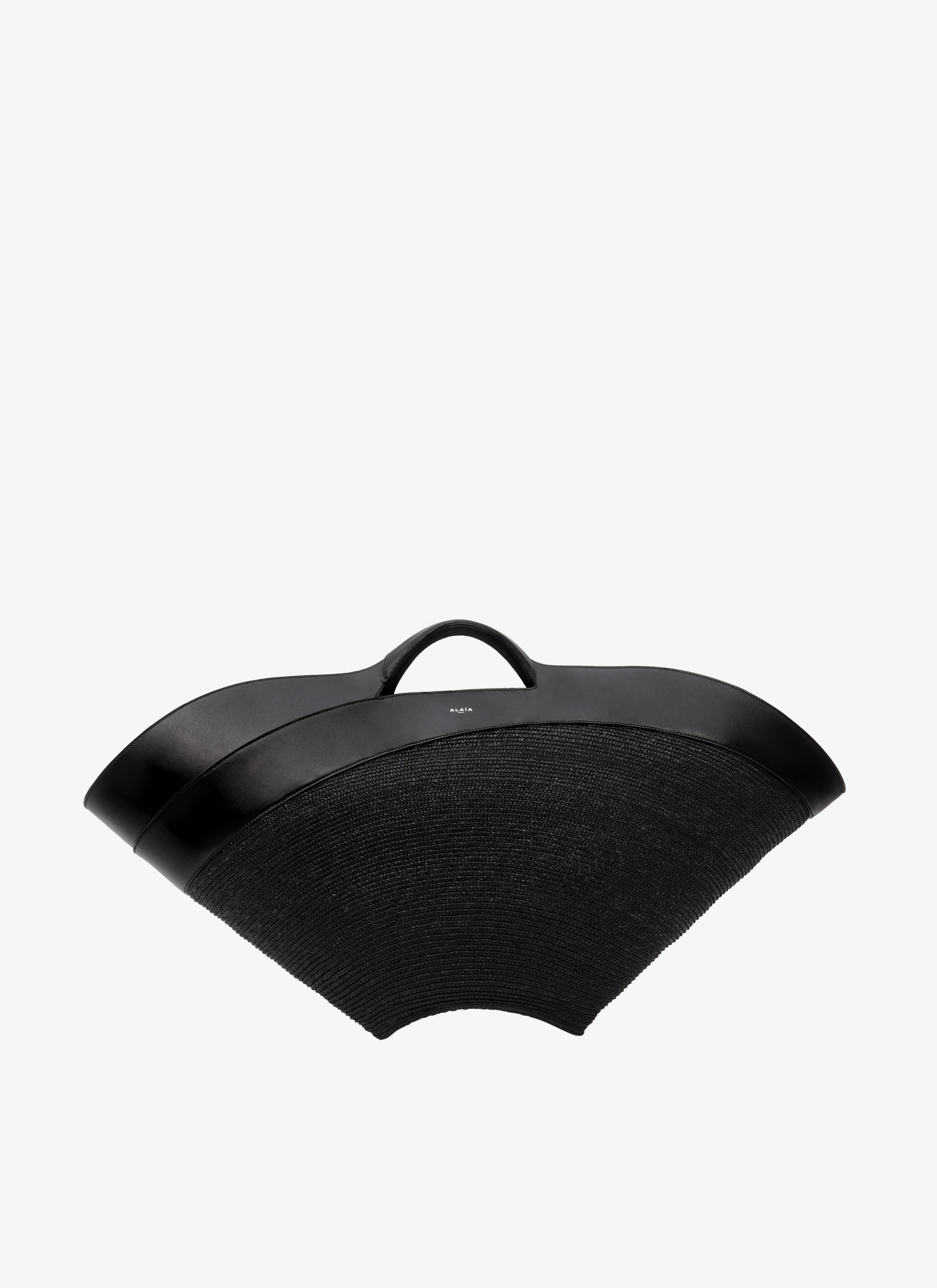 KHAIMA LARGE BAG IN CALFSKIN AND STRAW - maison-alaia.com