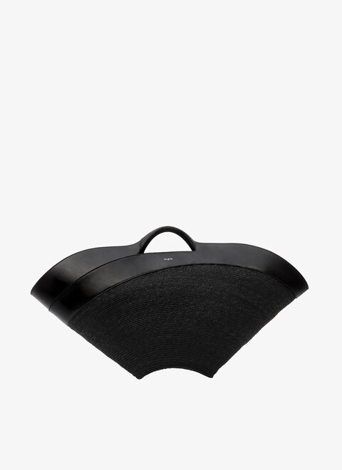 KHAIMA LARGE BAG IN CALFSKIN AND STRAW - maison-alaia.com