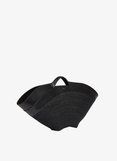 KHAIMA LARGE BAG IN CALFSKIN AND STRAW - maison-alaia.com