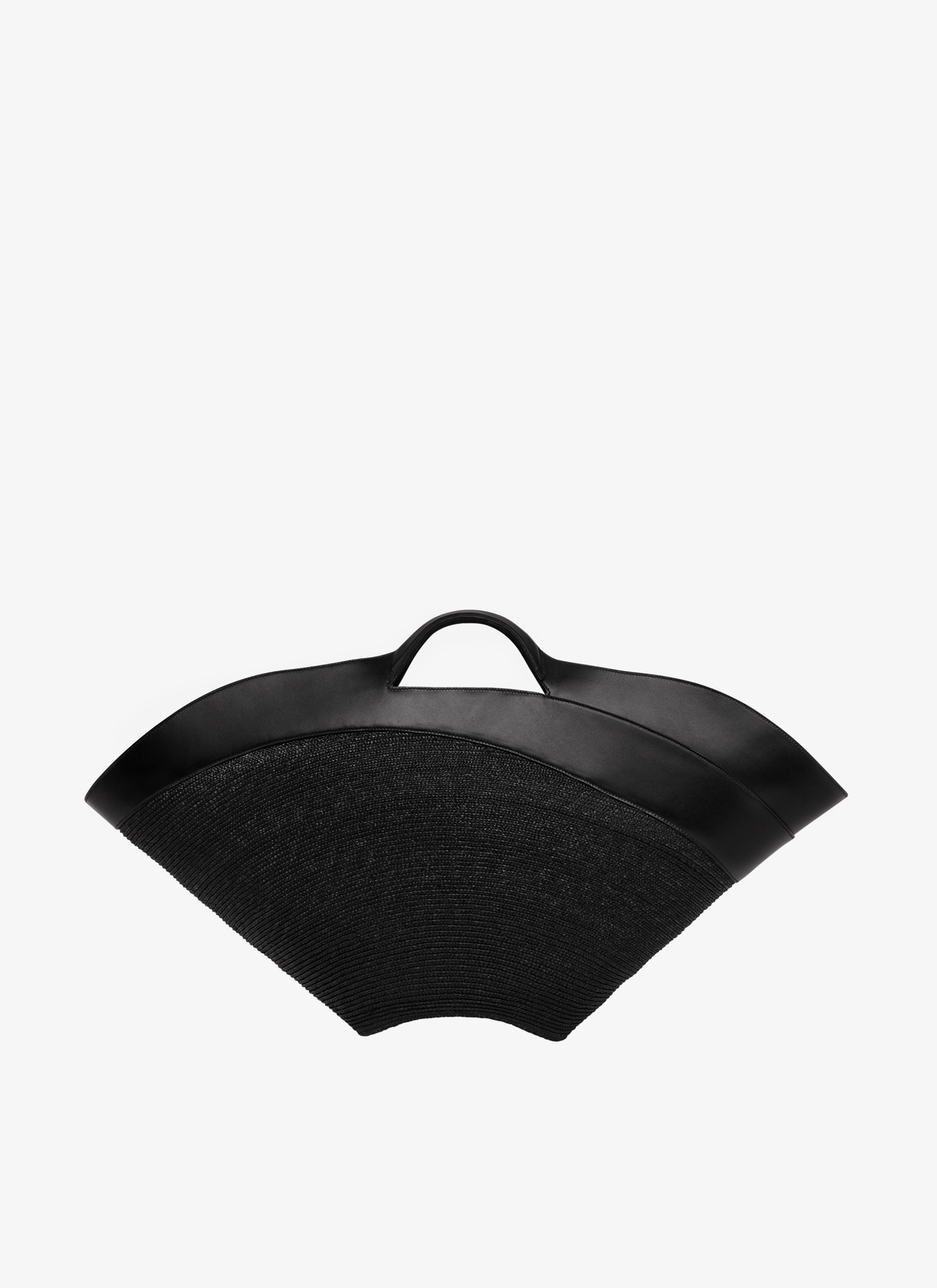 ALAÏA BLACK KHAIMA LARGE BAG IN CALFSKIN AND STRAW