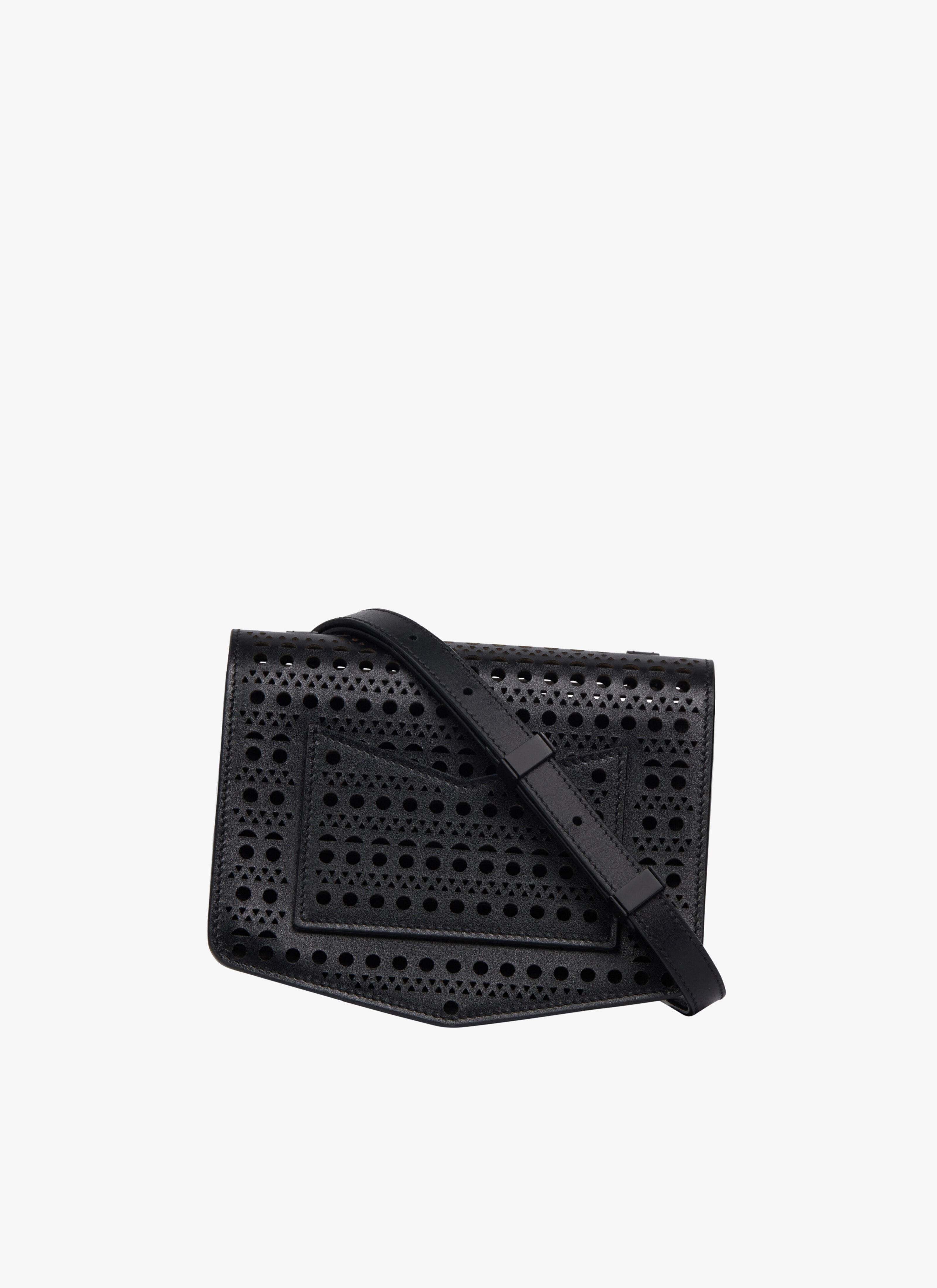 ALAÏA BLACK LE PAPA SMALL BAG IN BOX CALFSKIN