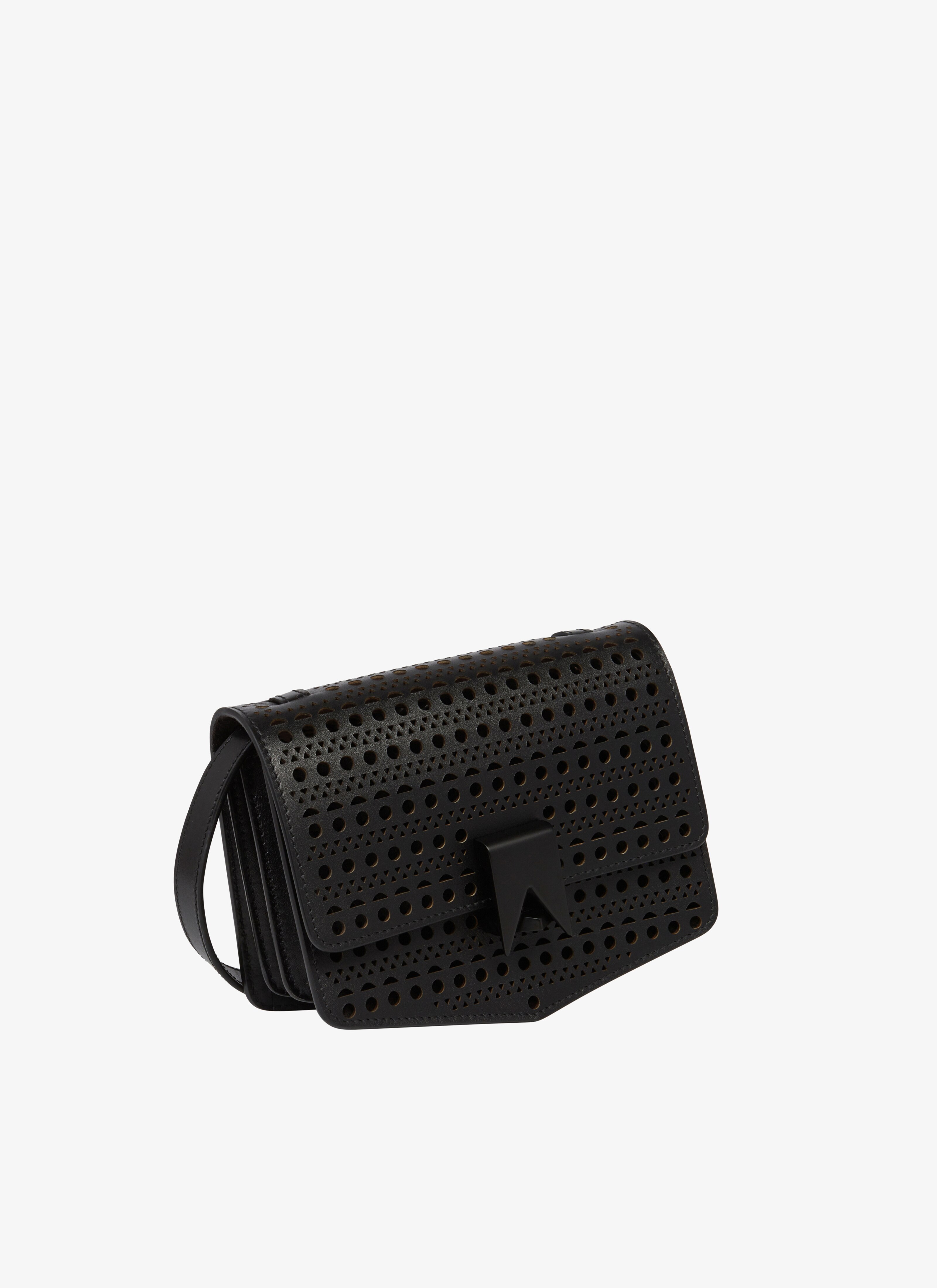 ALAÏA BLACK LE PAPA SMALL BAG IN BOX CALFSKIN