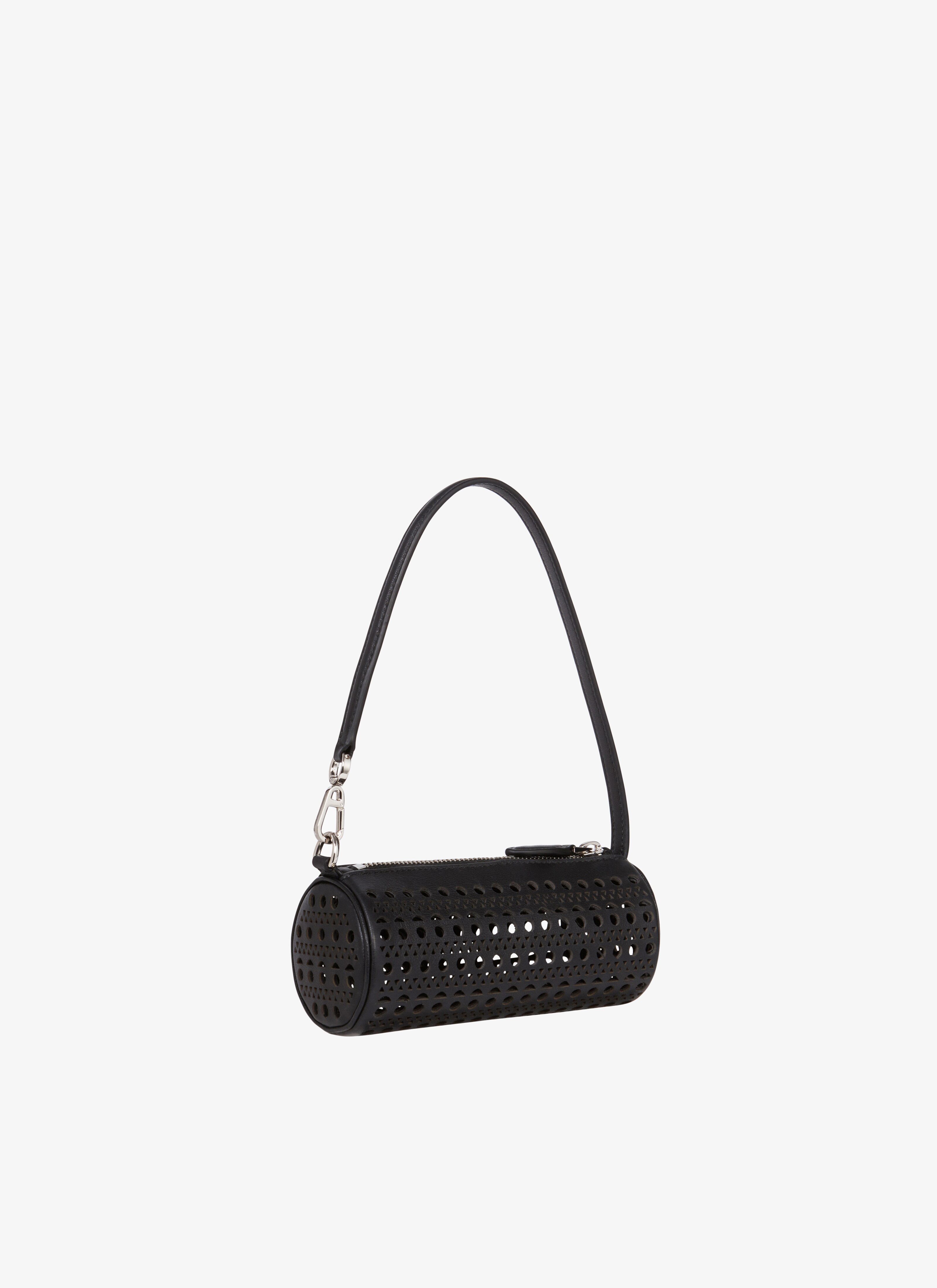 ALAÏA BLACK MINI TUBE BAG IN CALFSKIN
