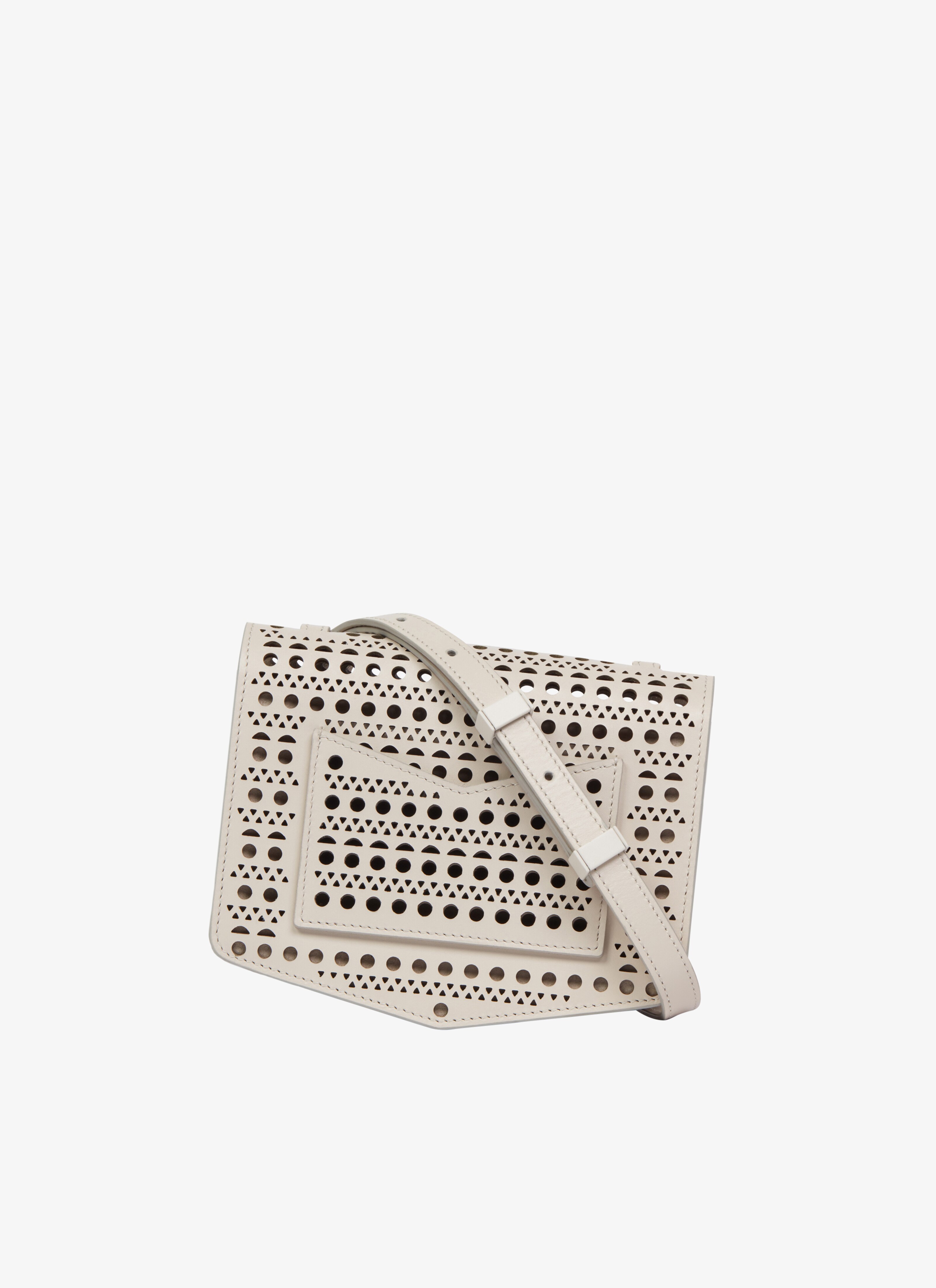 ALAÏA WHITE LE PAPA SMALL BAG IN BOX CALFSKIN
