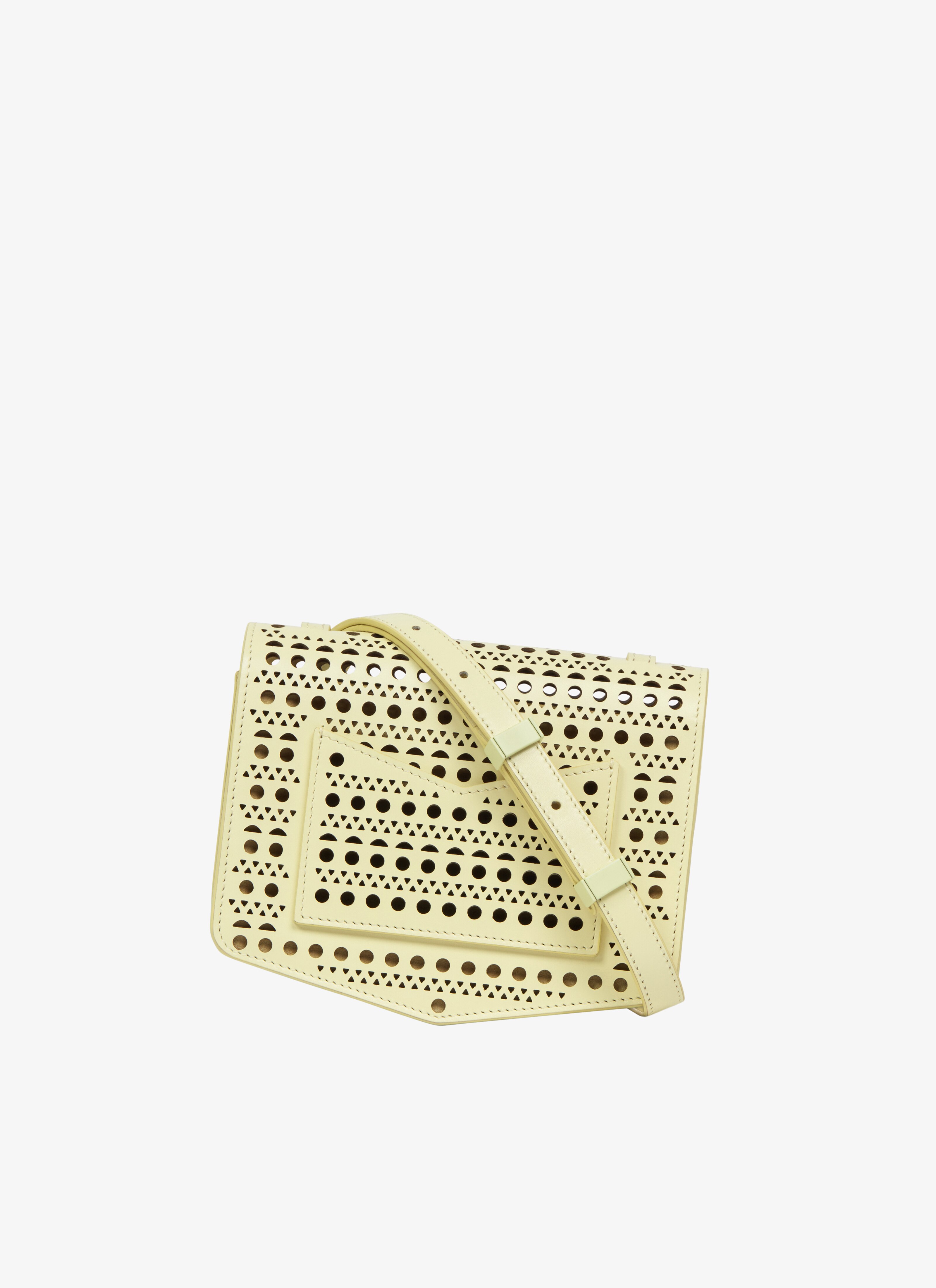 ALAÏA YELLOW LE PAPA SMALL BAG IN BOX CALFSKIN