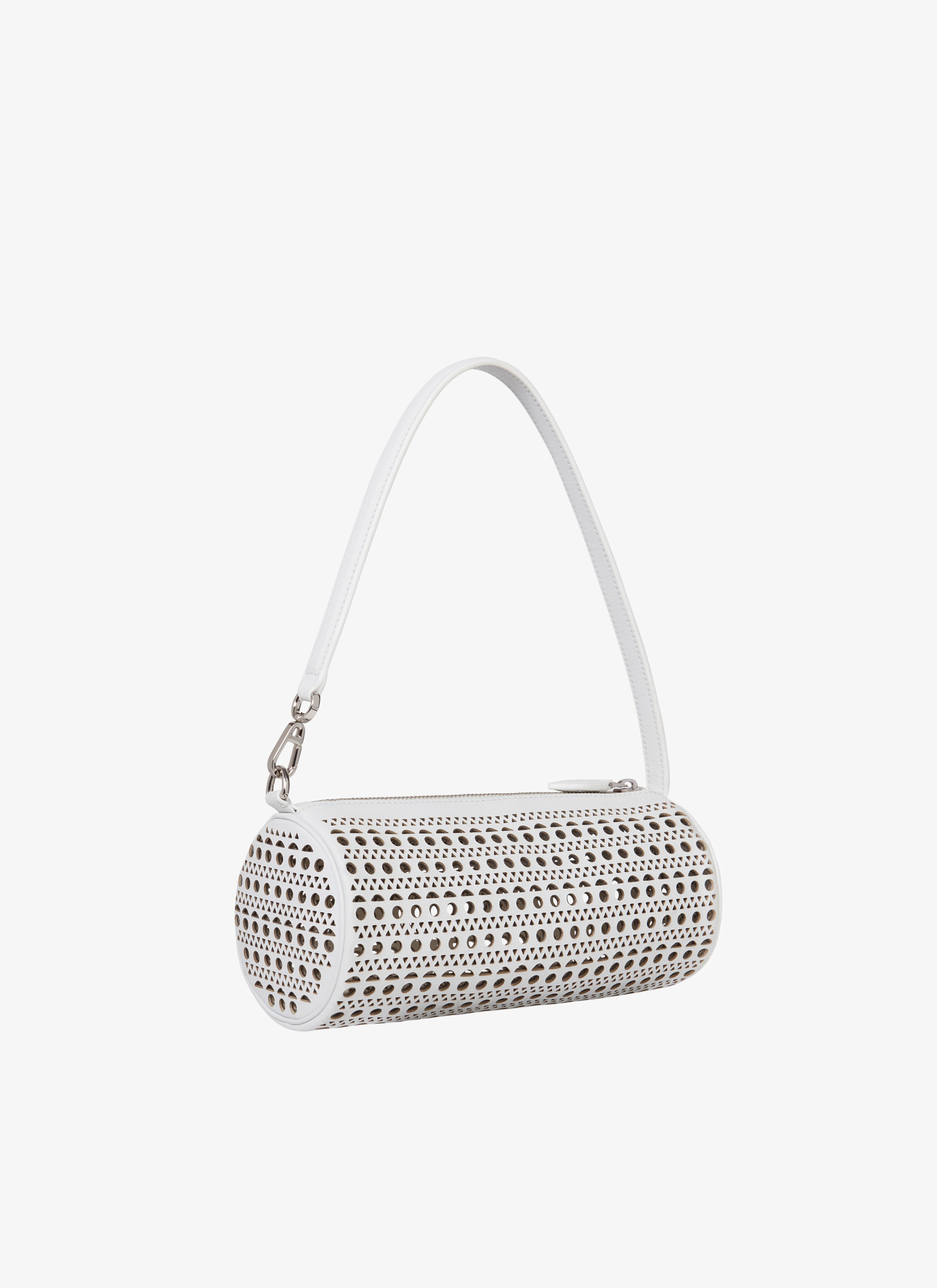 ALAÏA WHITE TUBE BAG IN CALFSKIN