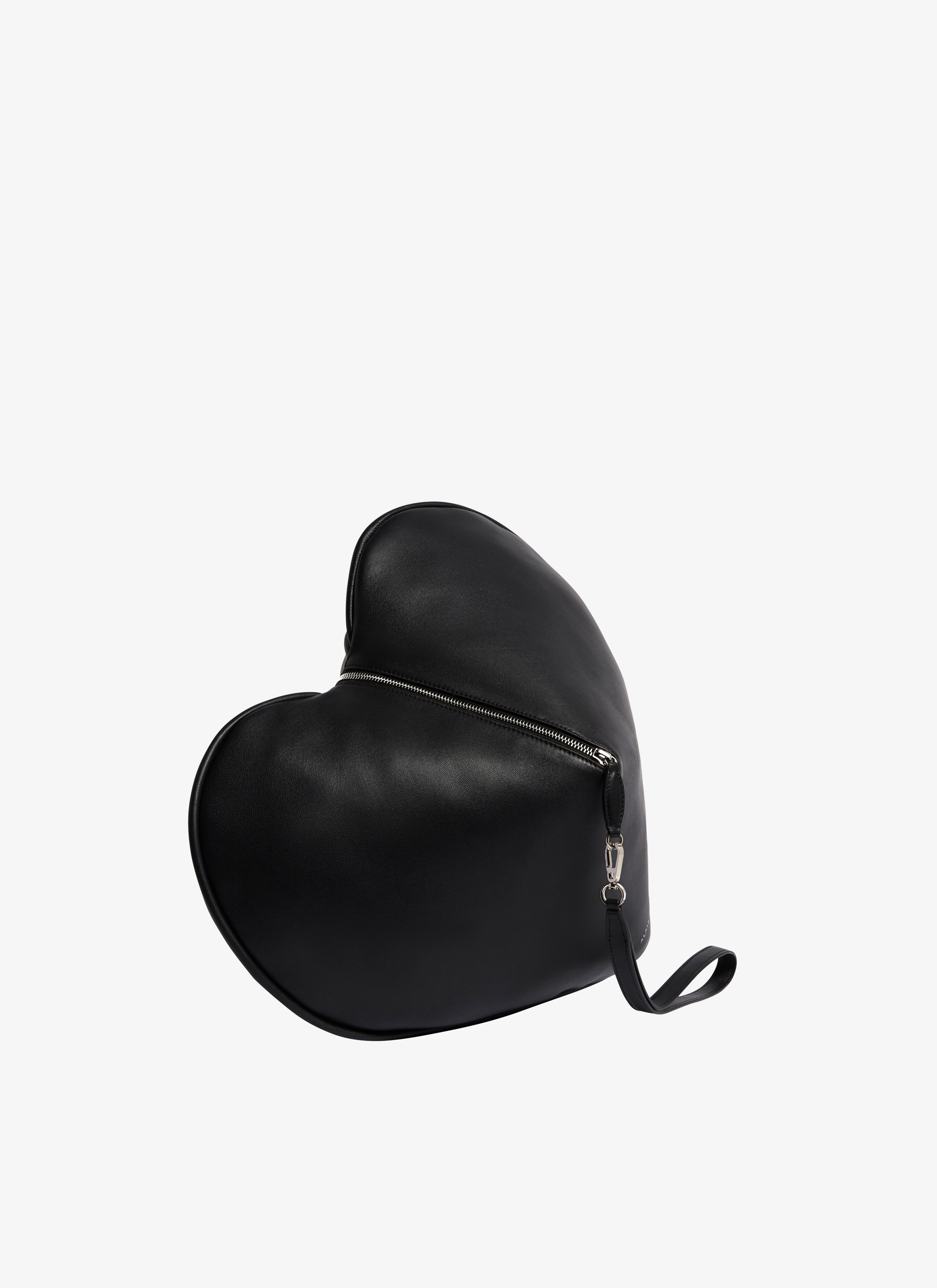 ALAÏA BLACK LE COEUR SOFT POUCH IN LAMBSKIN