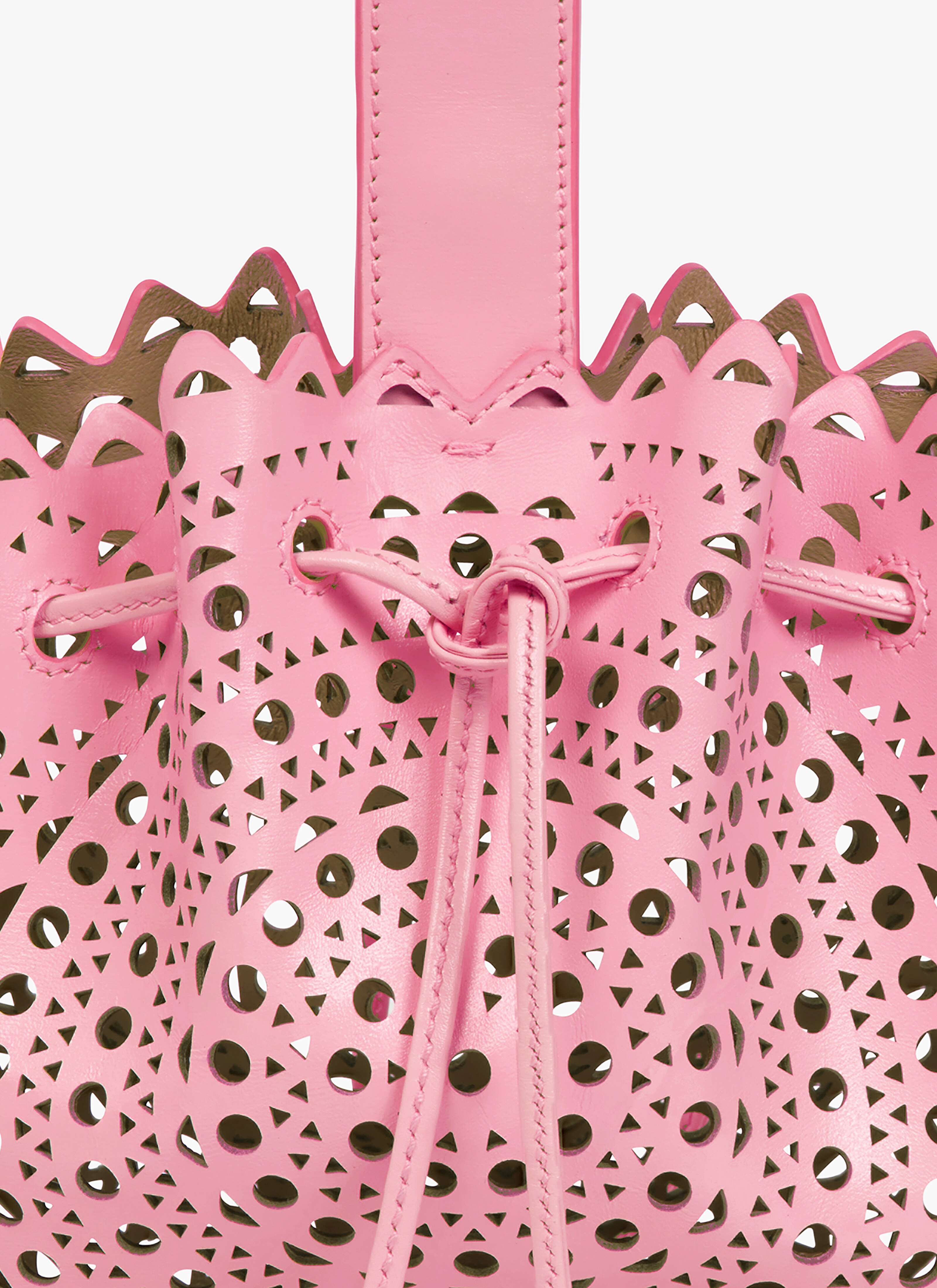 ALAÏA BORSA ROSE MARIE IN PELLE DI VITELLO NIEW VIENNE ROSA