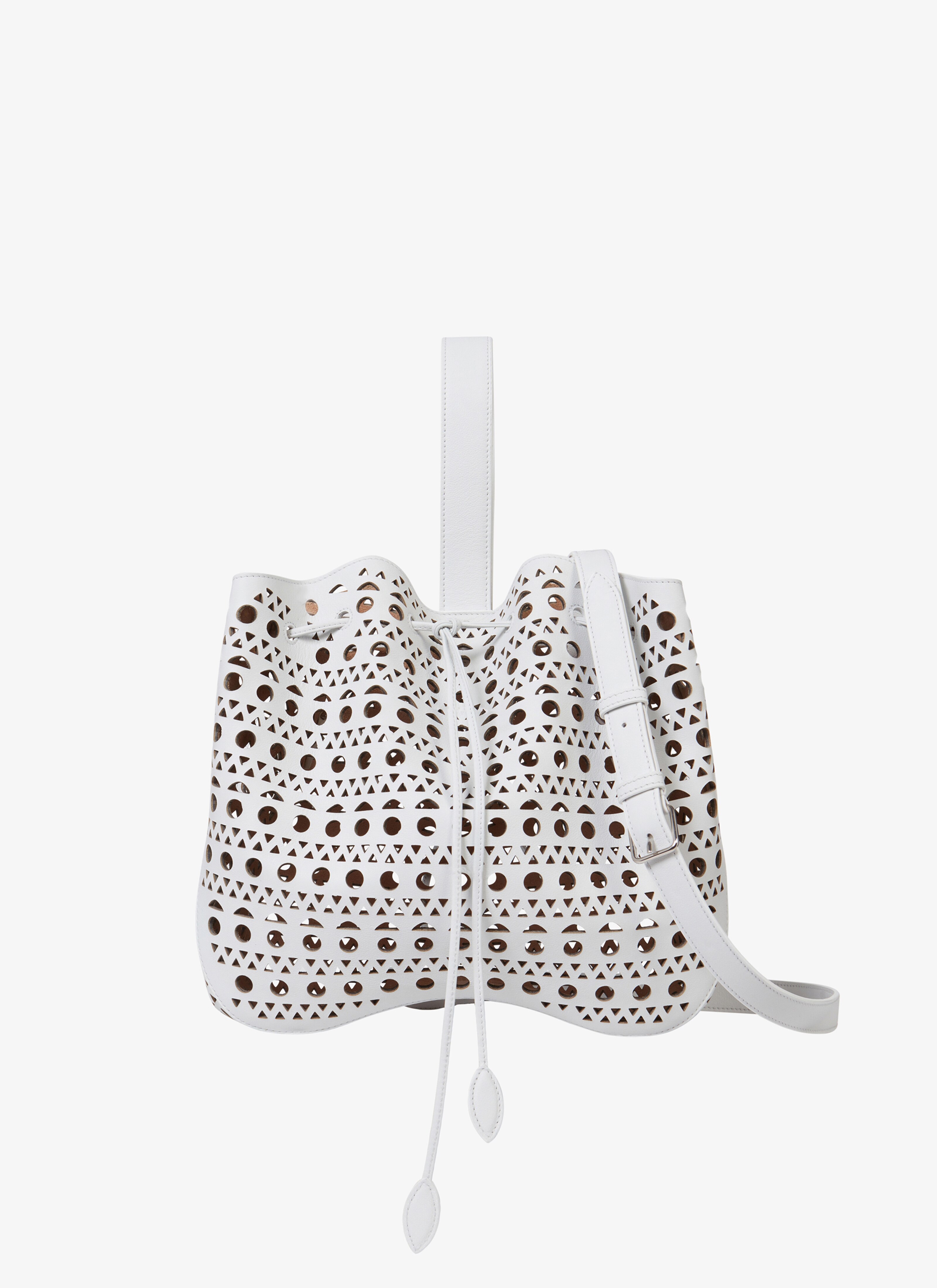 ALAÏA WEIß TASCHE ROSE MARIE 28 AUS KALBSLEDER MIT NEUEM VIENNE-MUSTER
