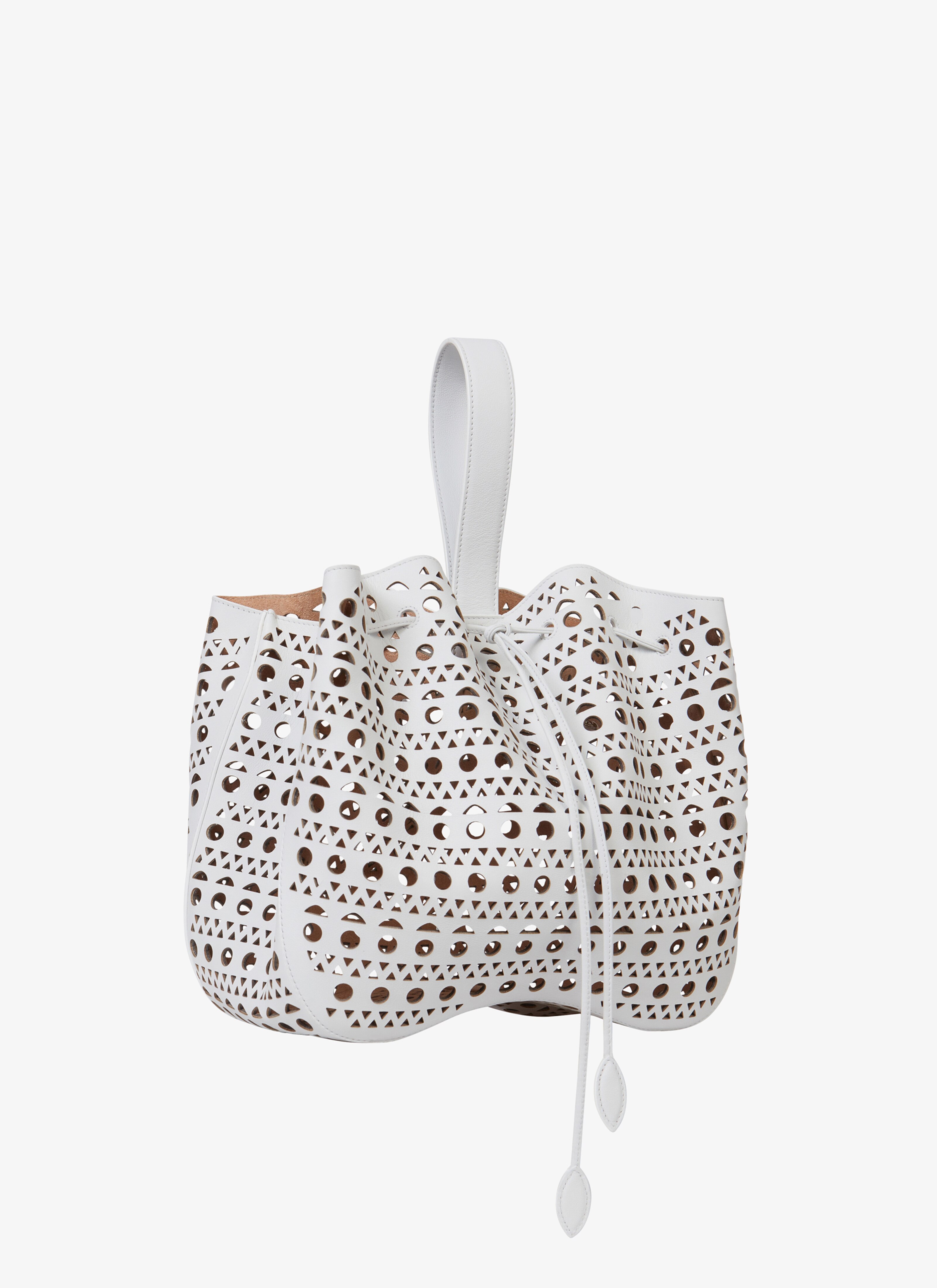 ALAÏA WEIß TASCHE ROSE MARIE 28 AUS KALBSLEDER MIT NEUEM VIENNE-MUSTER