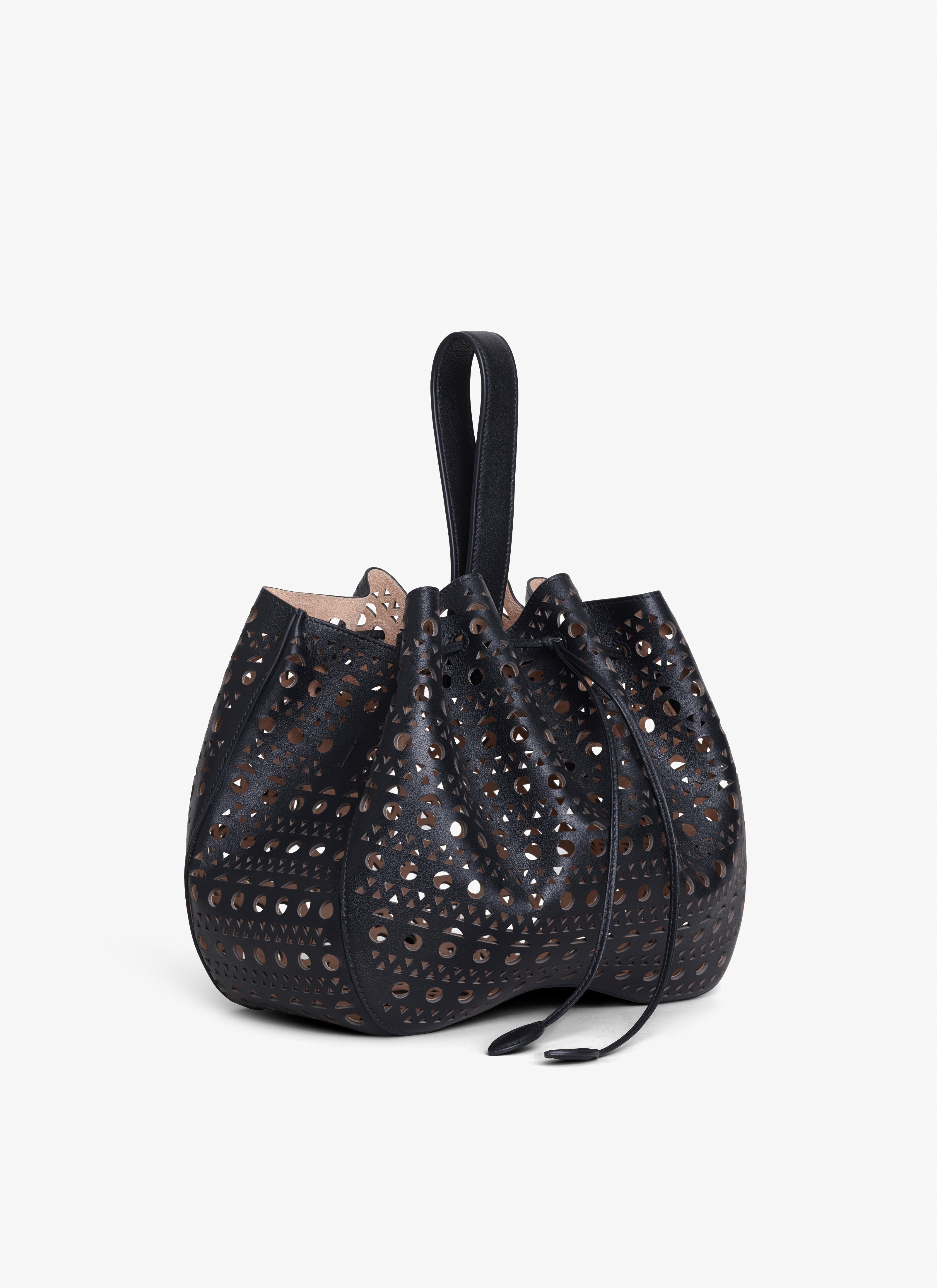 ALAÏA SCHWARZ TASCHE ROSE MARIE 28 AUS KALBSLEDER MIT NEUEM VIENNE-MUSTER