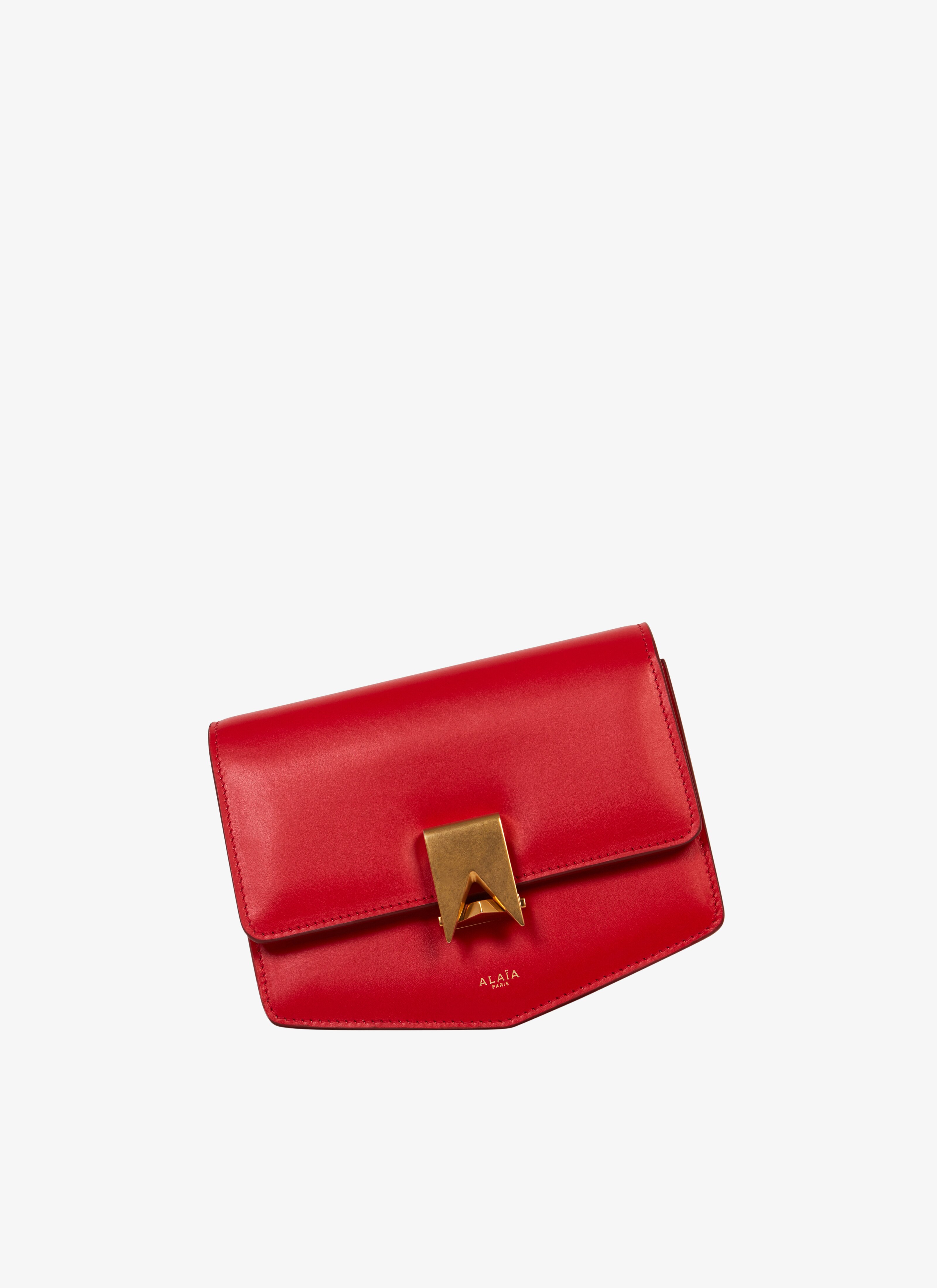 Coeur Small Leather Shoulder Bag in Red - Alaia