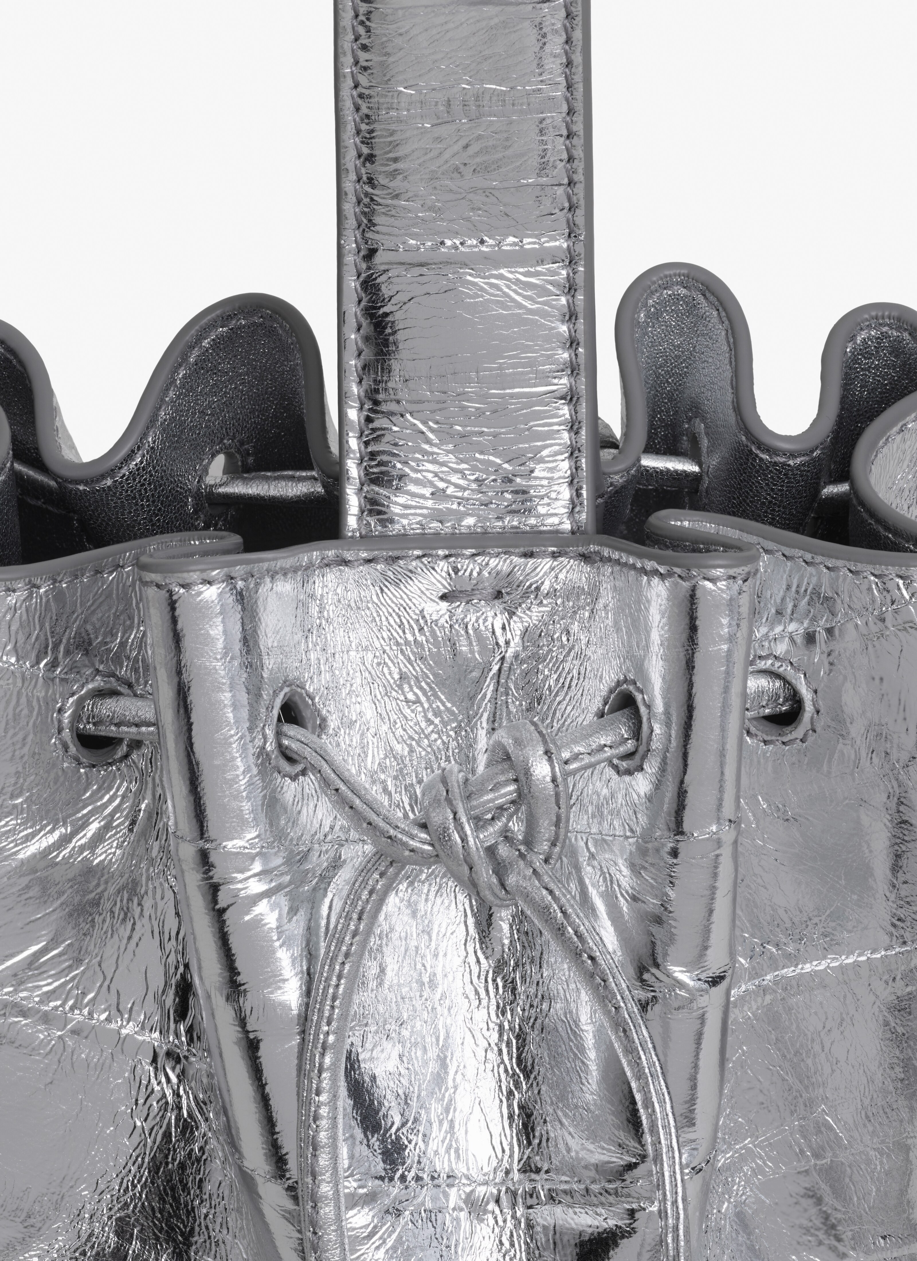 ALAÏA SILVER ROSE MARIE BAG IN CALFSKIN
