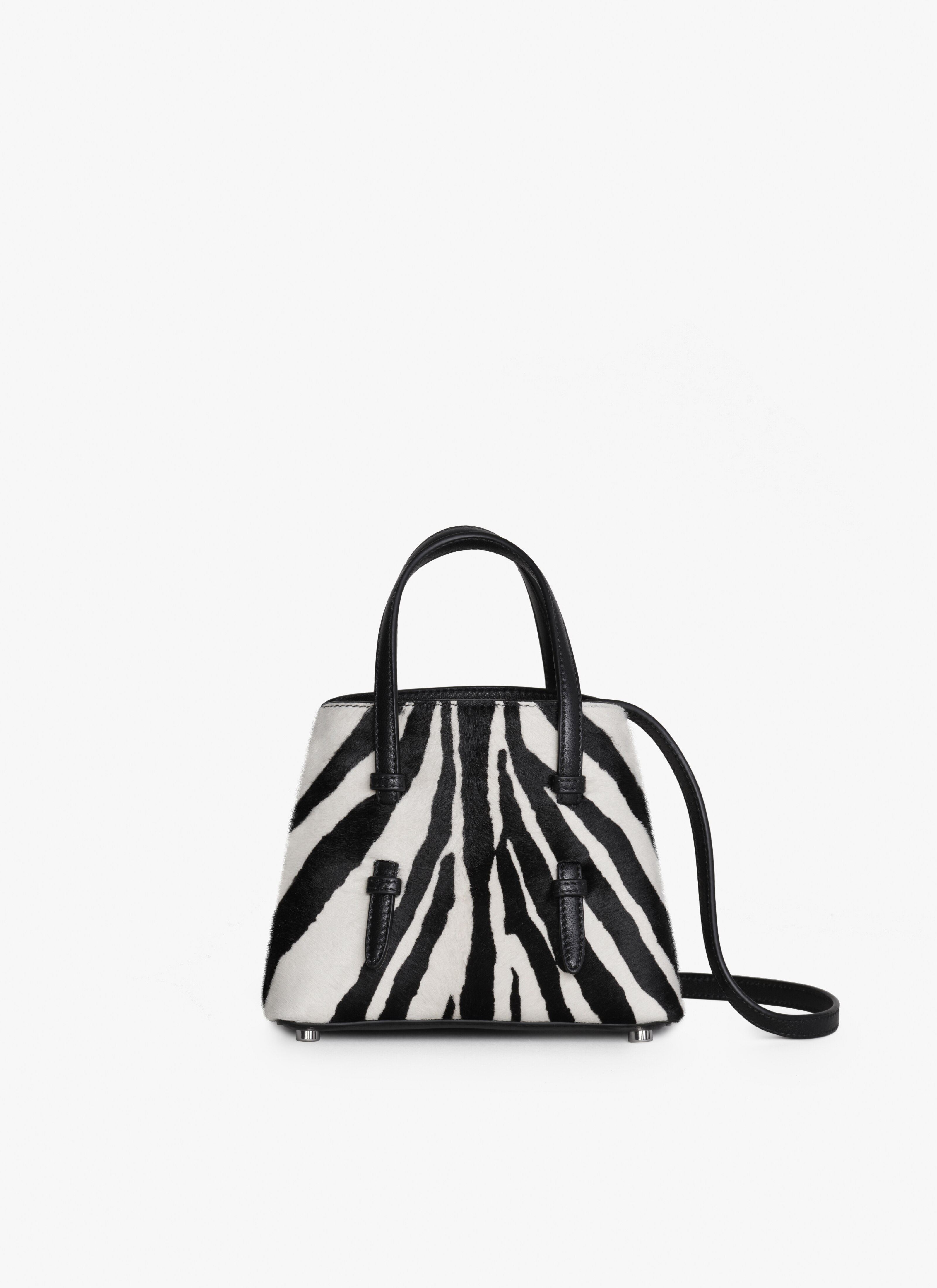 ALAÏA BLACK MINA 16 BAG IN ZEBRA PRINT ON HAIRY CALFSKIN