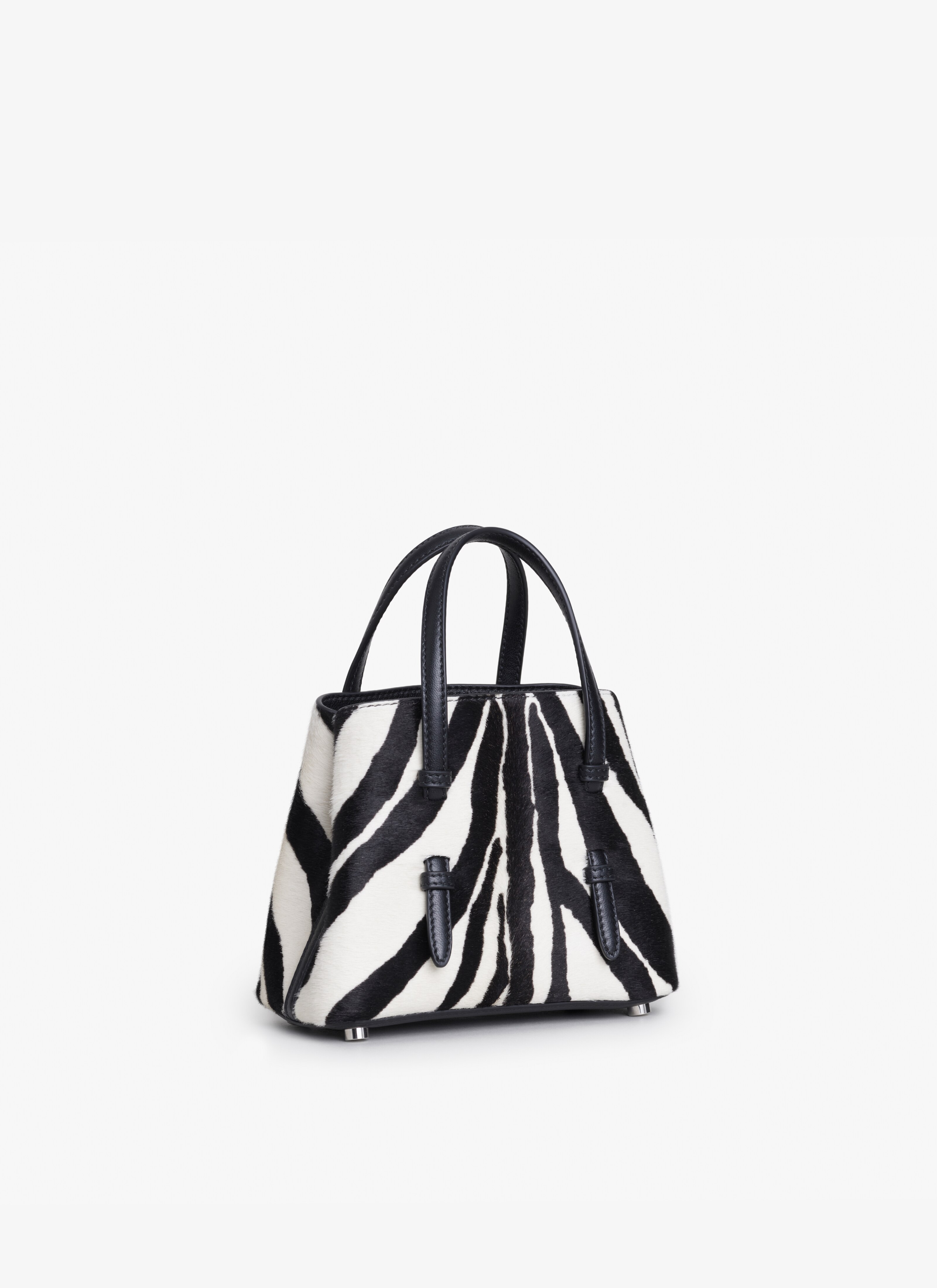 ALAÏA BLACK MINA 16 BAG IN ZEBRA PRINT ON HAIRY CALFSKIN