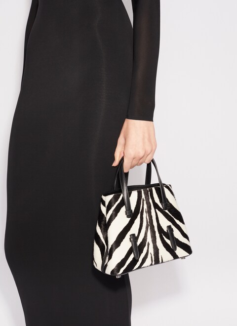 MINA 20 IN ZEBRA PRINT ON HAIRY CALFSKIN - maison-alaia.com