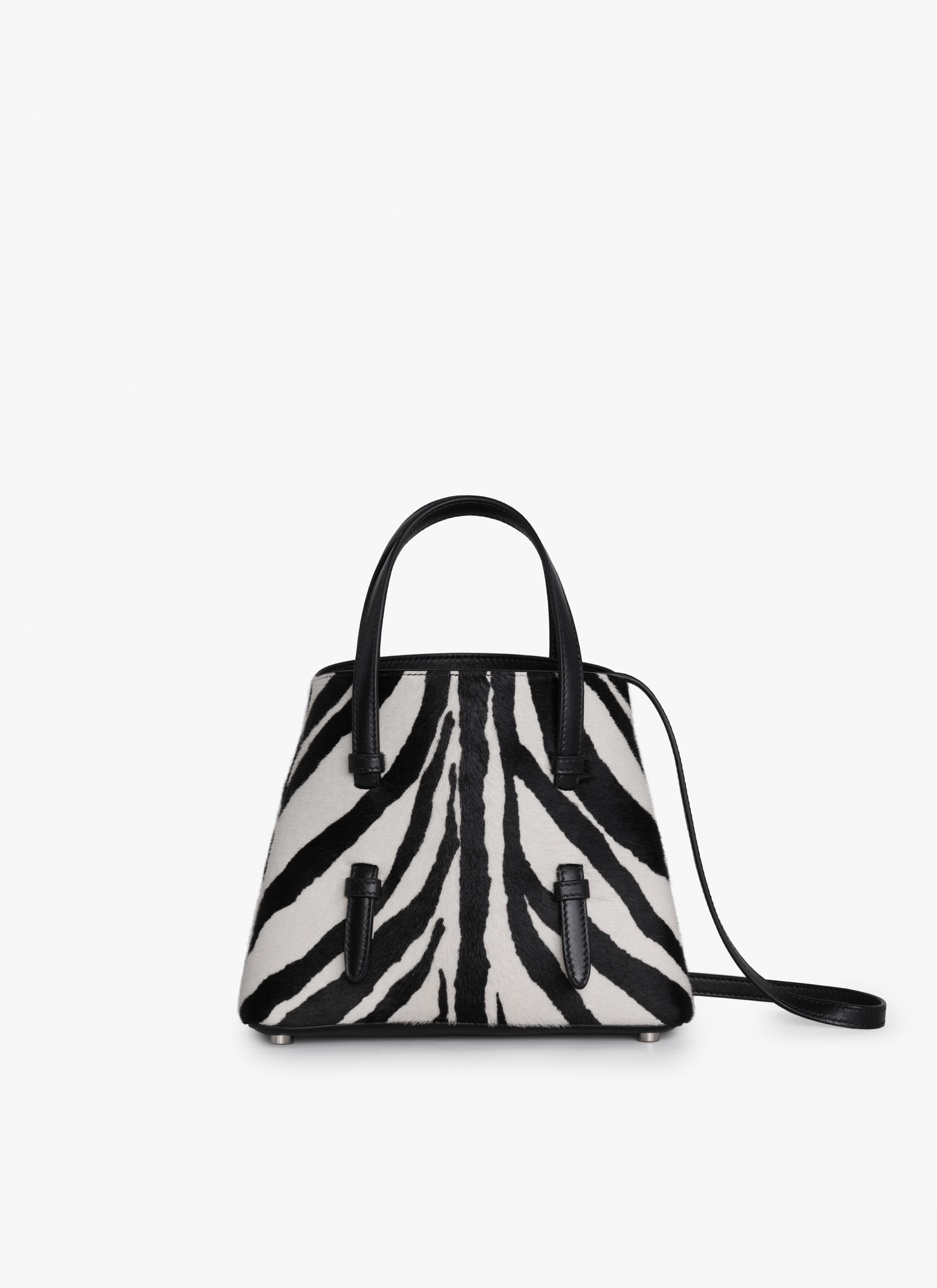 ALAÏA BLACK MINA 20 BAG IN ZEBRA PRINT ON HAIRY CALFSKIN