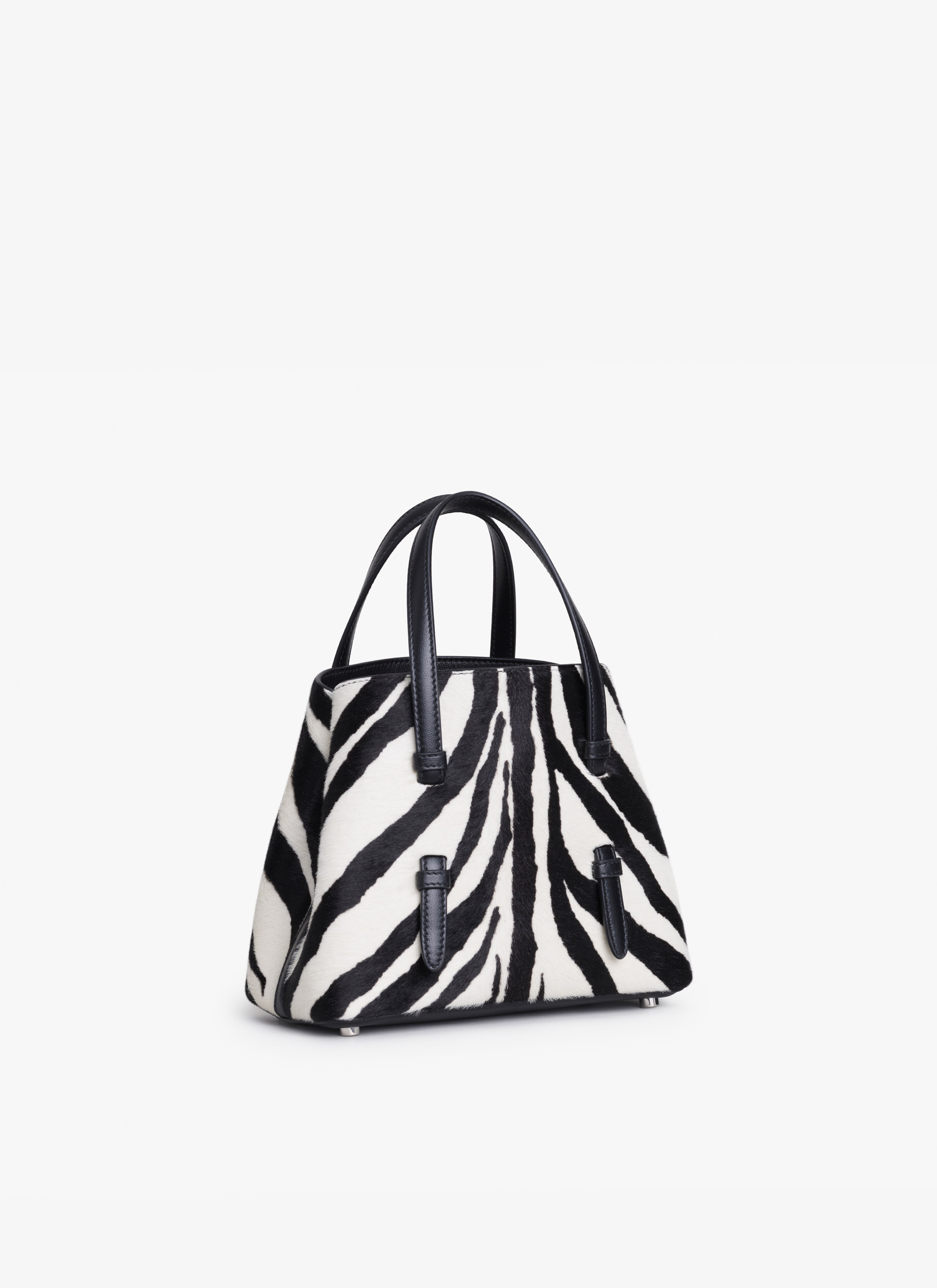 ALAÏA BLACK MINA 20 BAG IN ZEBRA PRINT ON HAIRY CALFSKIN