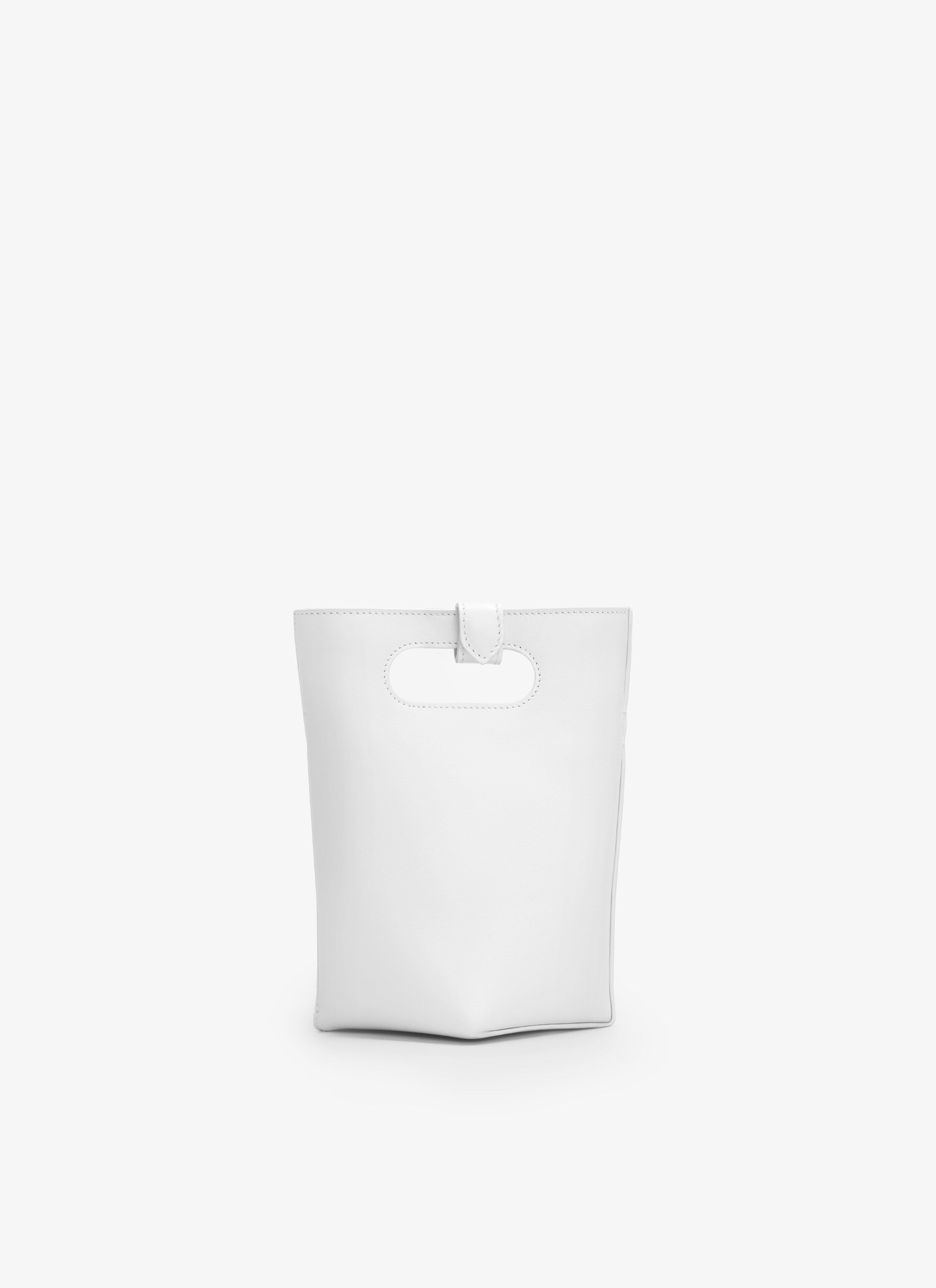 ALAÏA OPTIC WHITE FOLDED SMALL BAG IN CALFSKIN
