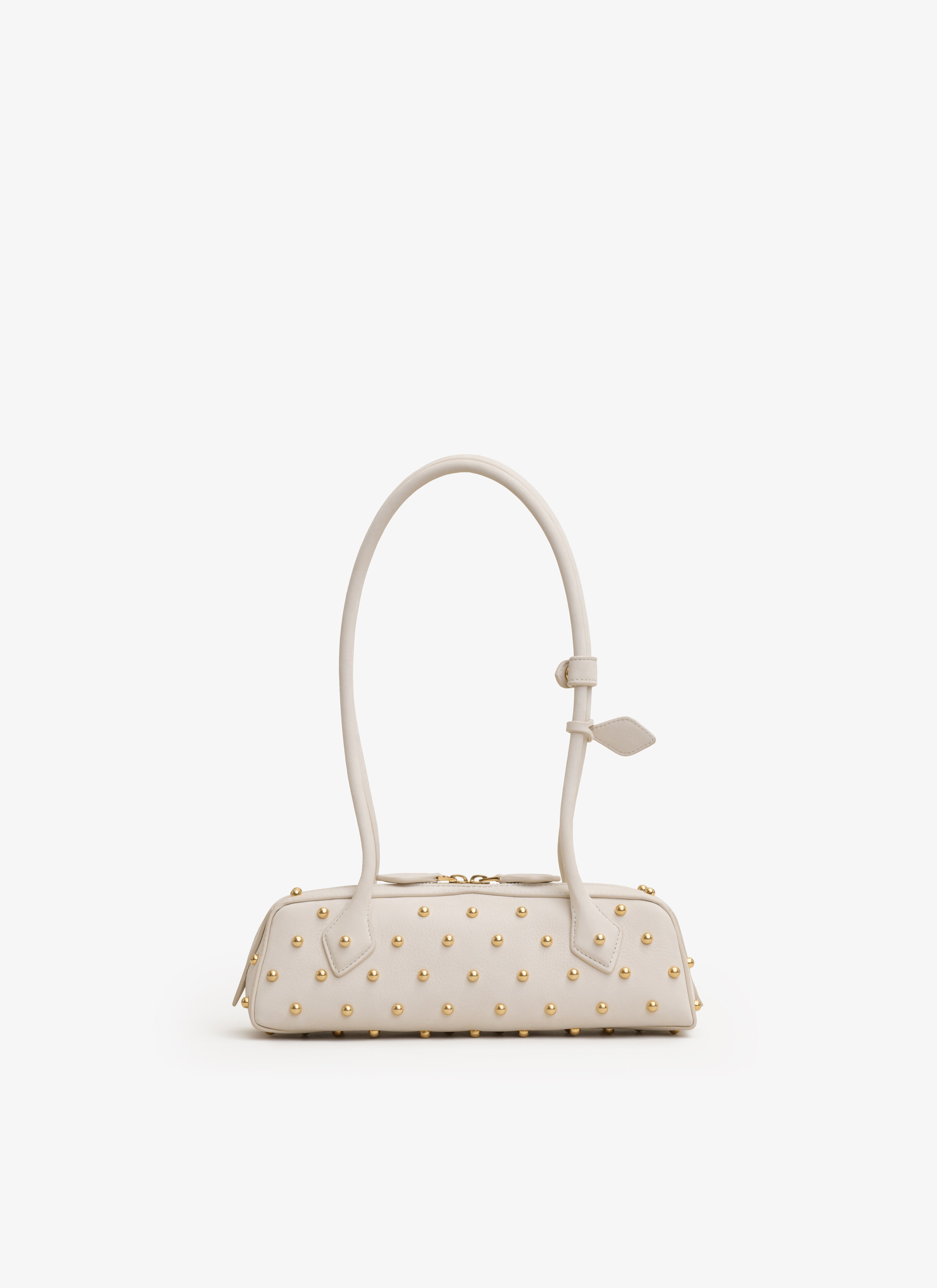 ALAÏA NUDE LE TECKEL SMALL BAG WITH STUDS IN NUBUK
