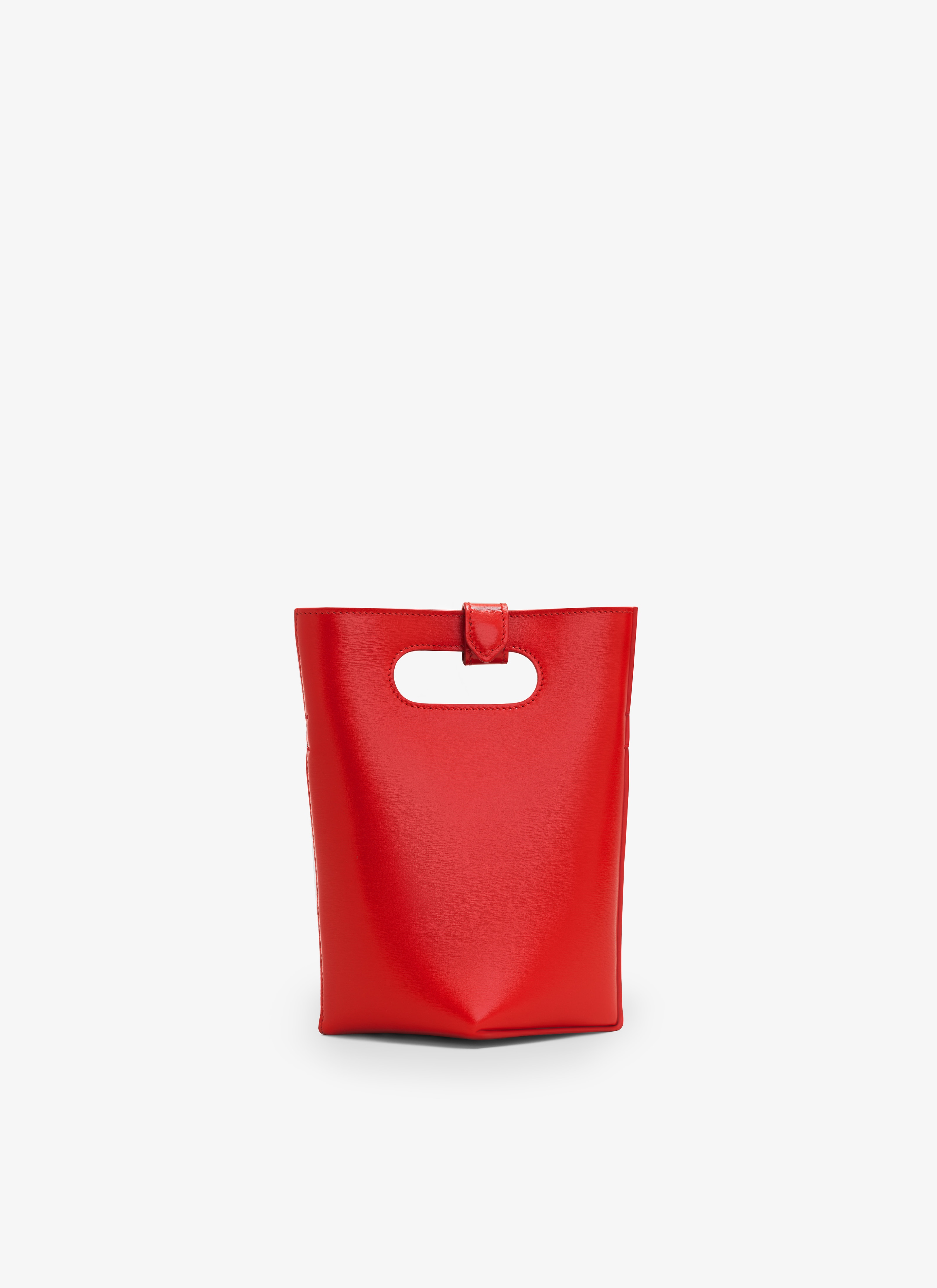 ALAÏA RED FOLDED SMALL BAG IN CALFSKIN