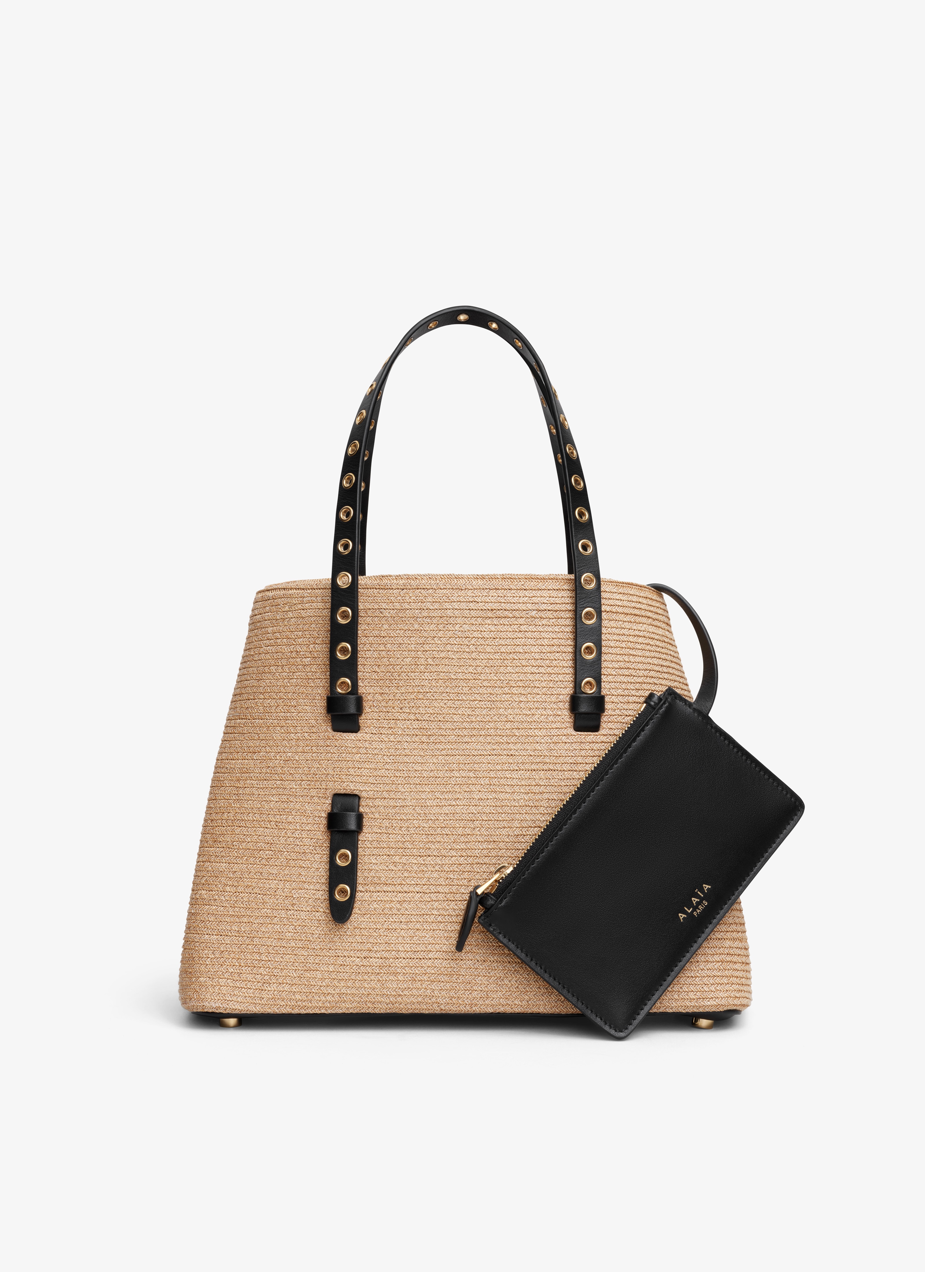 ALAÏA NATURAL MINA 25 BAG IN PAPER STRAW