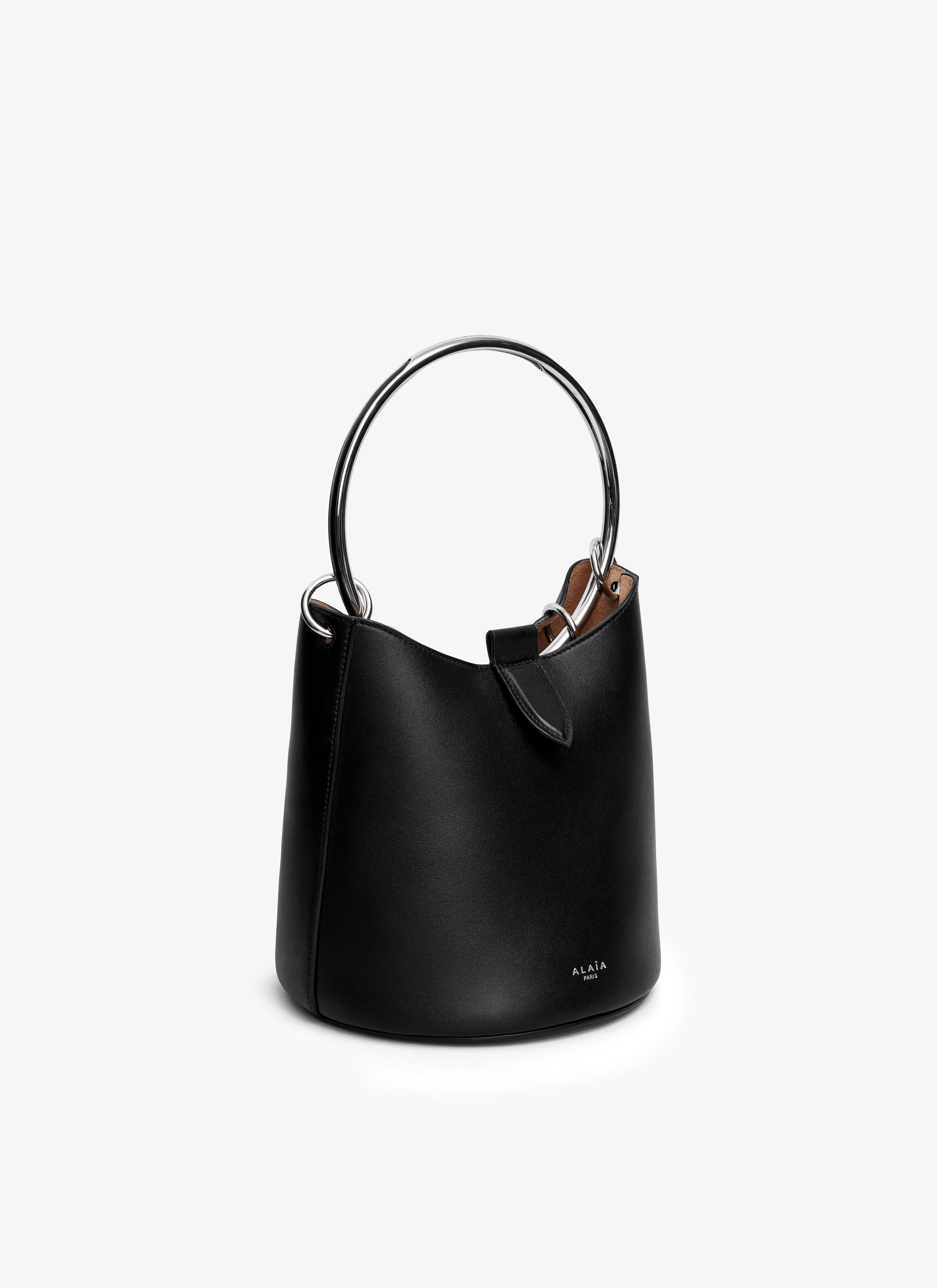 Black RING MEDIUM BUCKET BAG IN CALFSKIN